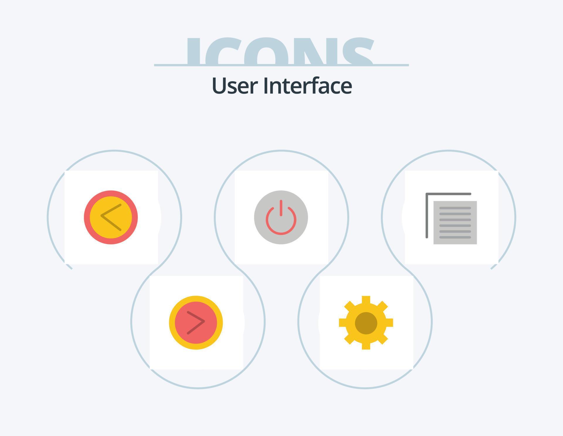 User Interface Flat Icon Pack 5 Icon Design. document. ui. arrow. power. interface Stock Free