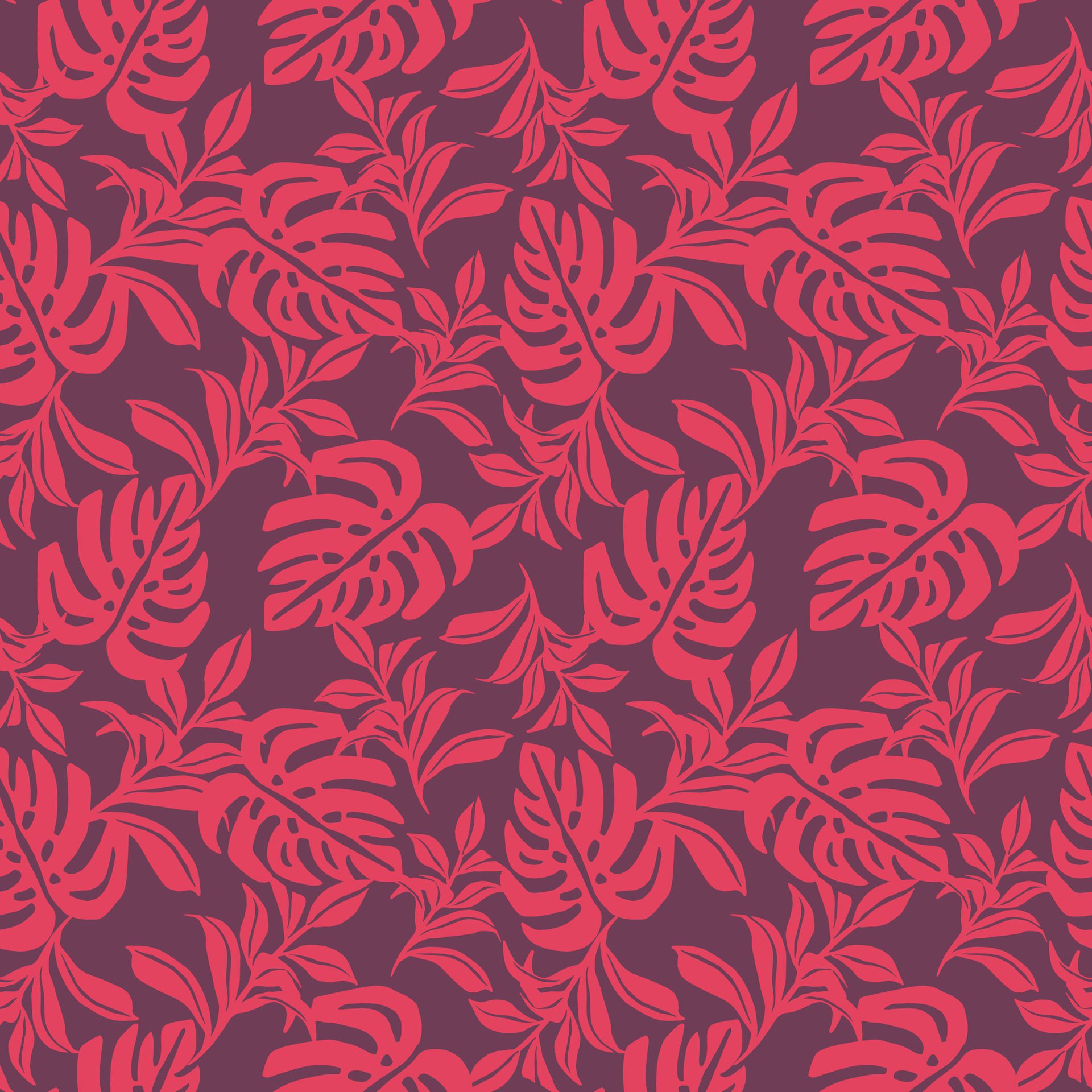 Hand drawn retro tropical leaves seamless pattern Free Vector