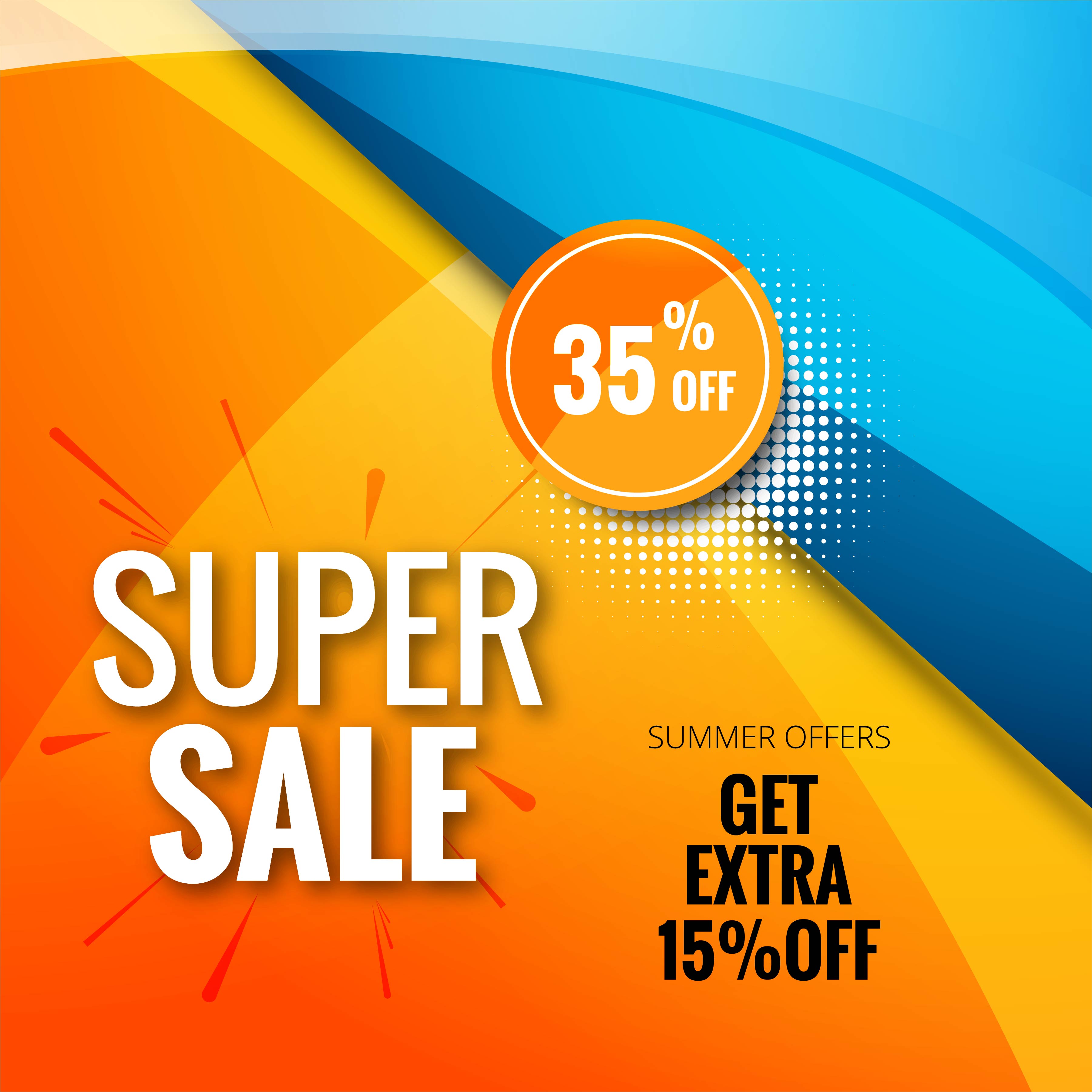 Sale banner template design super sale background colorful desig Free Vector