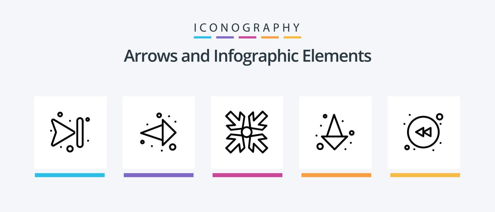 Arrow Line 5 Icon Pack Including . play. direction. arrows. left. Creative Icons Design Stock Free