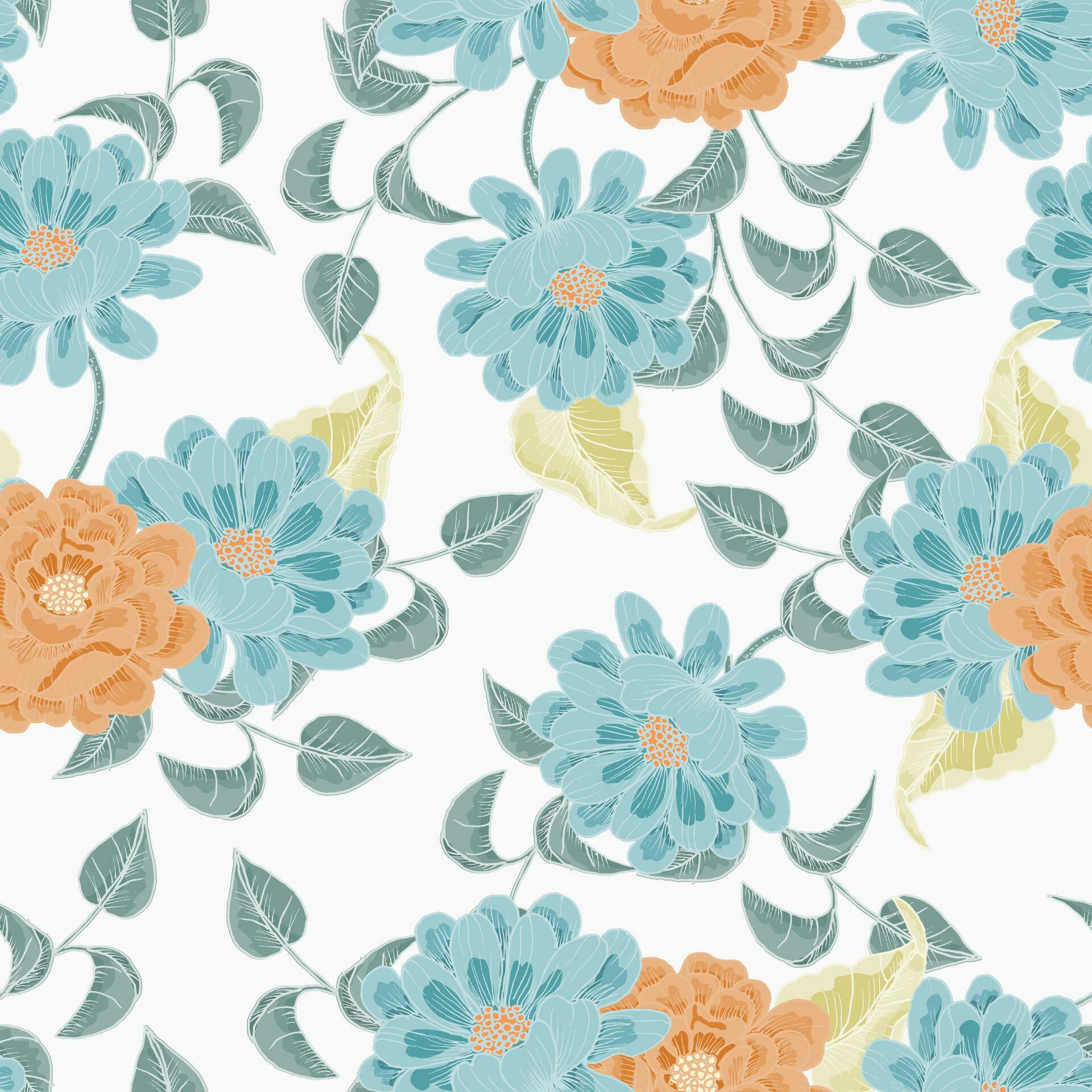 
									Cute Soft Hand Drawn Aster Flower Seamless Pattern Stock Free and Free SVG