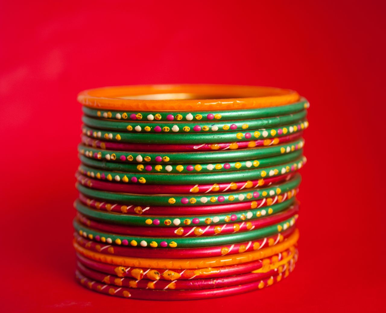 Glass Bangles Red Green Stock Free