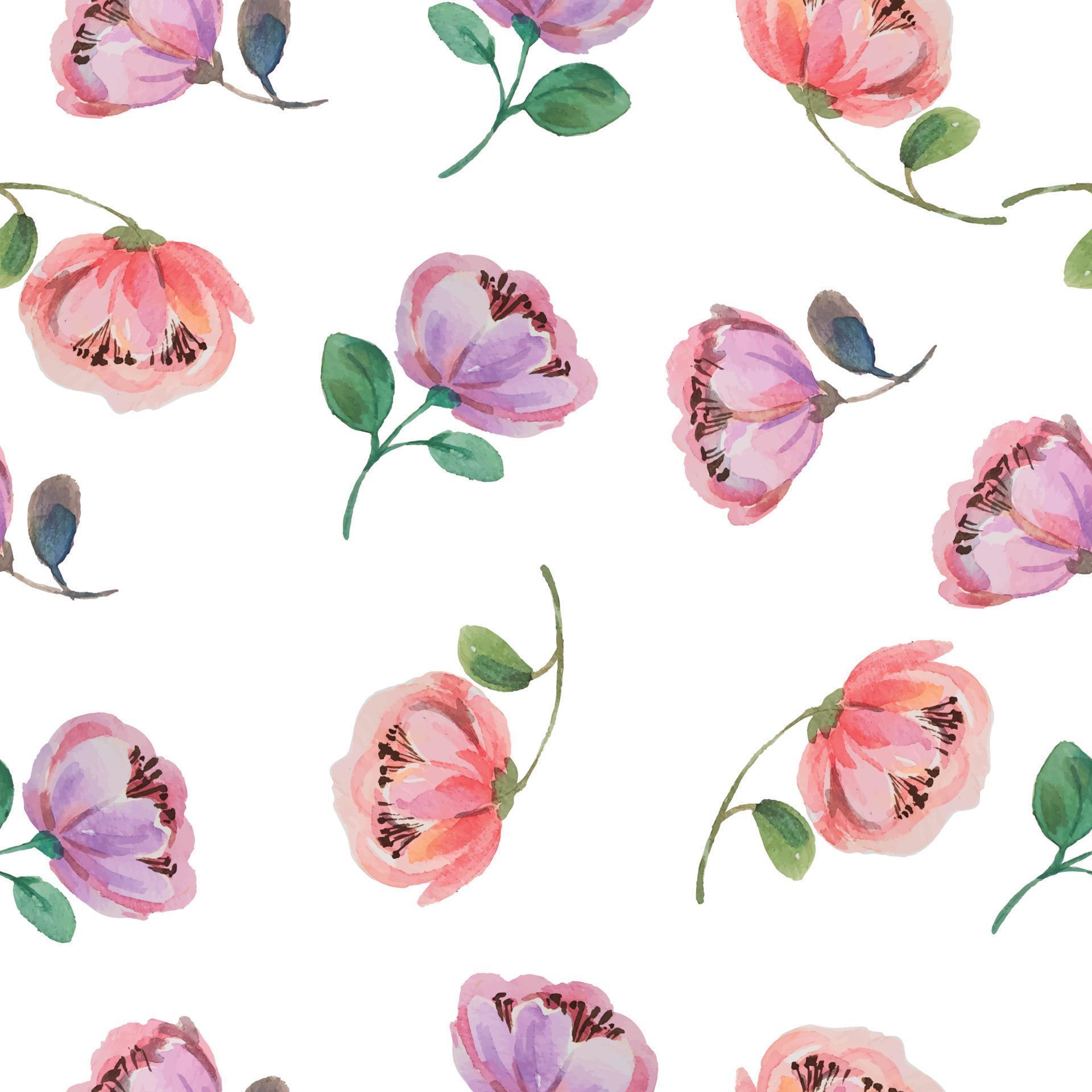 seamless pattern watercolor flower Stock Free