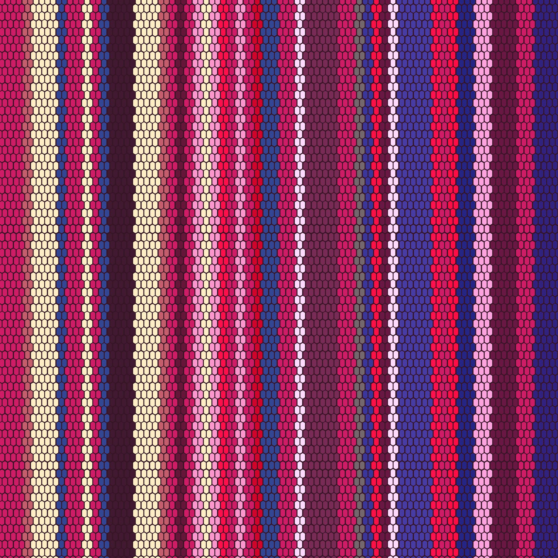 A lined textiles of colorful shapes traditional pattern on dark Background used for fashion and clothes, Blanket stripes in seamless pattern Free Vector