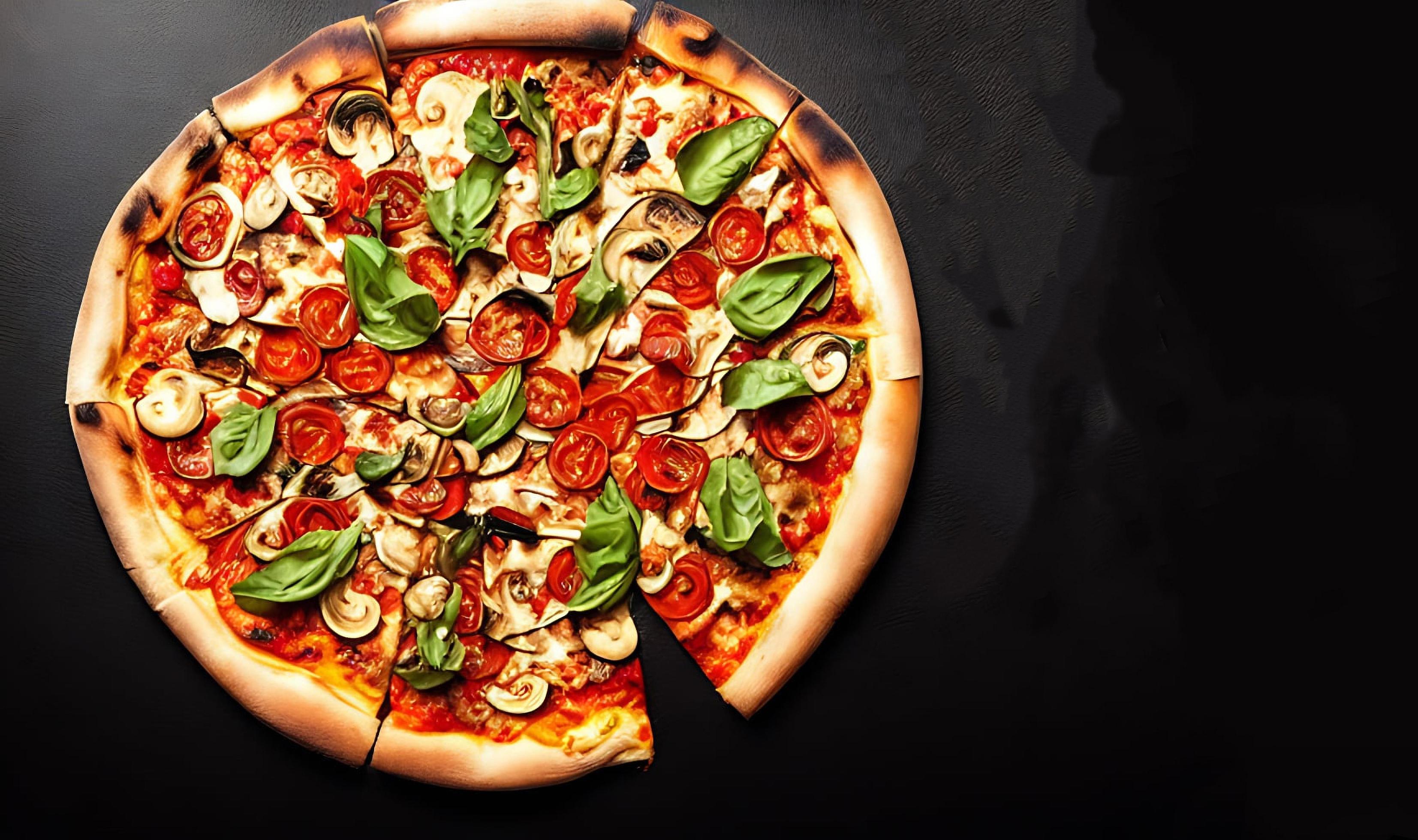 Pizza. Traditional Italian cuisine fast food. Stock Free