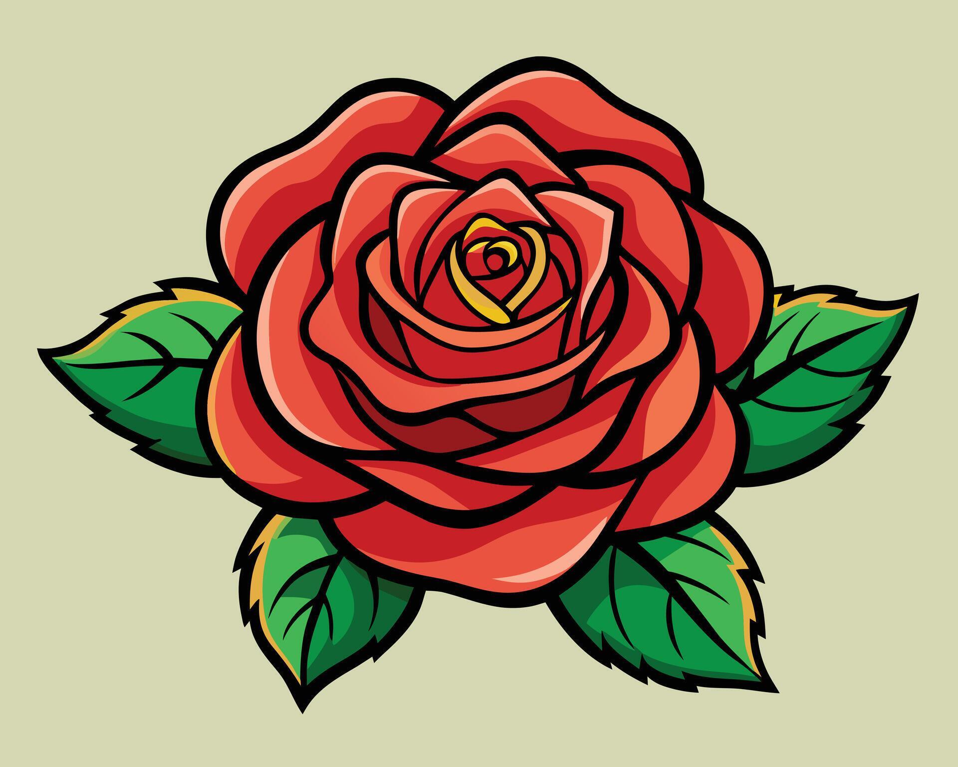 Red rose flower vector illustration on white background Stock Free