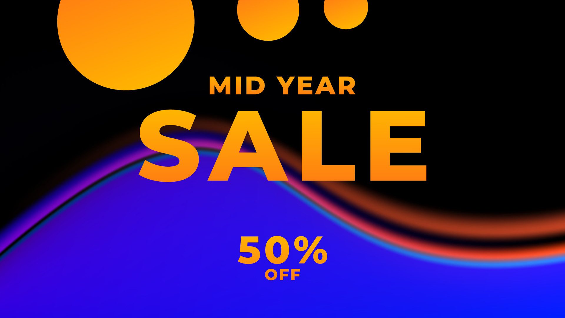 MID YEAR SALE OFFERS AND PROMOTION TEMPLATE BANNER DESIGN.COLORFUL GRADIENT COLOR BACKGROUND VECTOR. GOOD FOR SOCIAL MEDIA POST, COVER , POSTER Free Vector