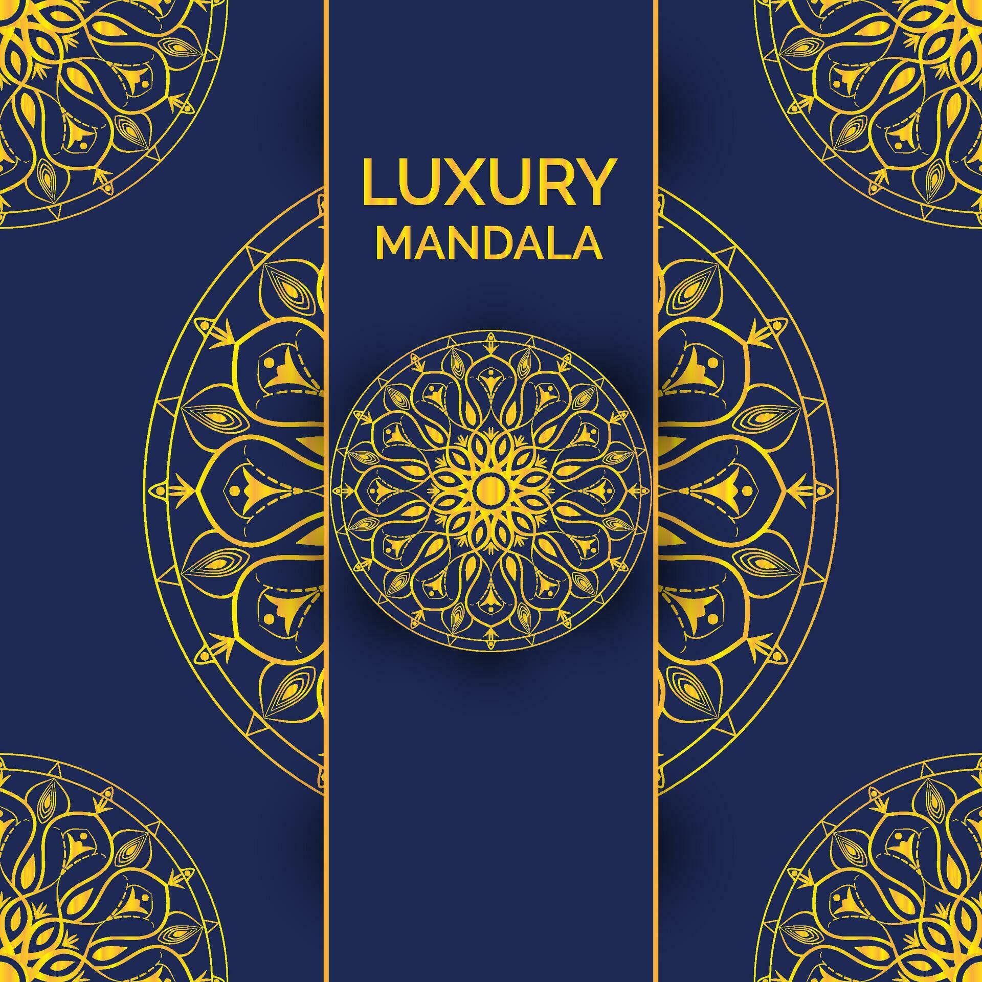 Luxury decoration of mandala flowers with gold color Stock Free