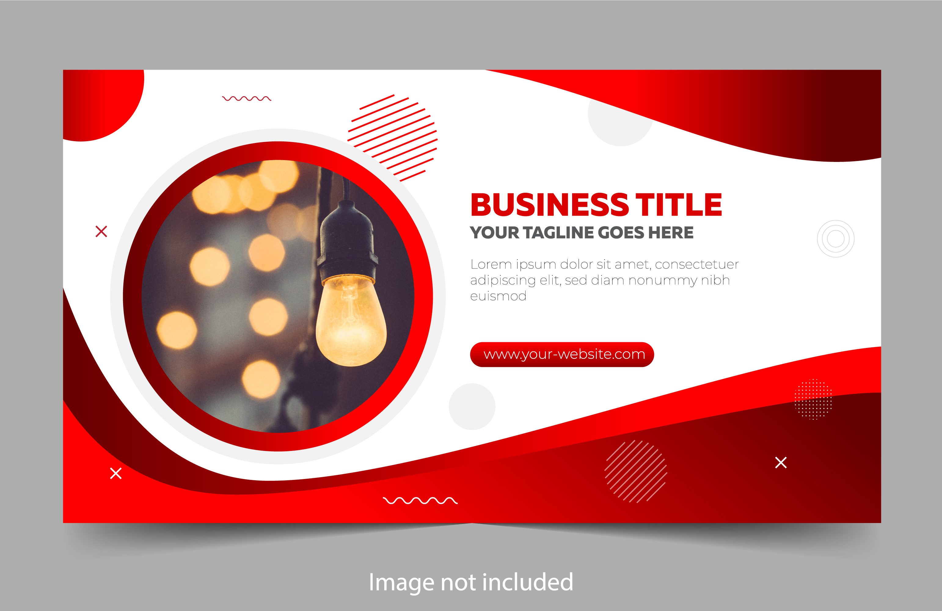 Business banner with metallic red curves Free Vector