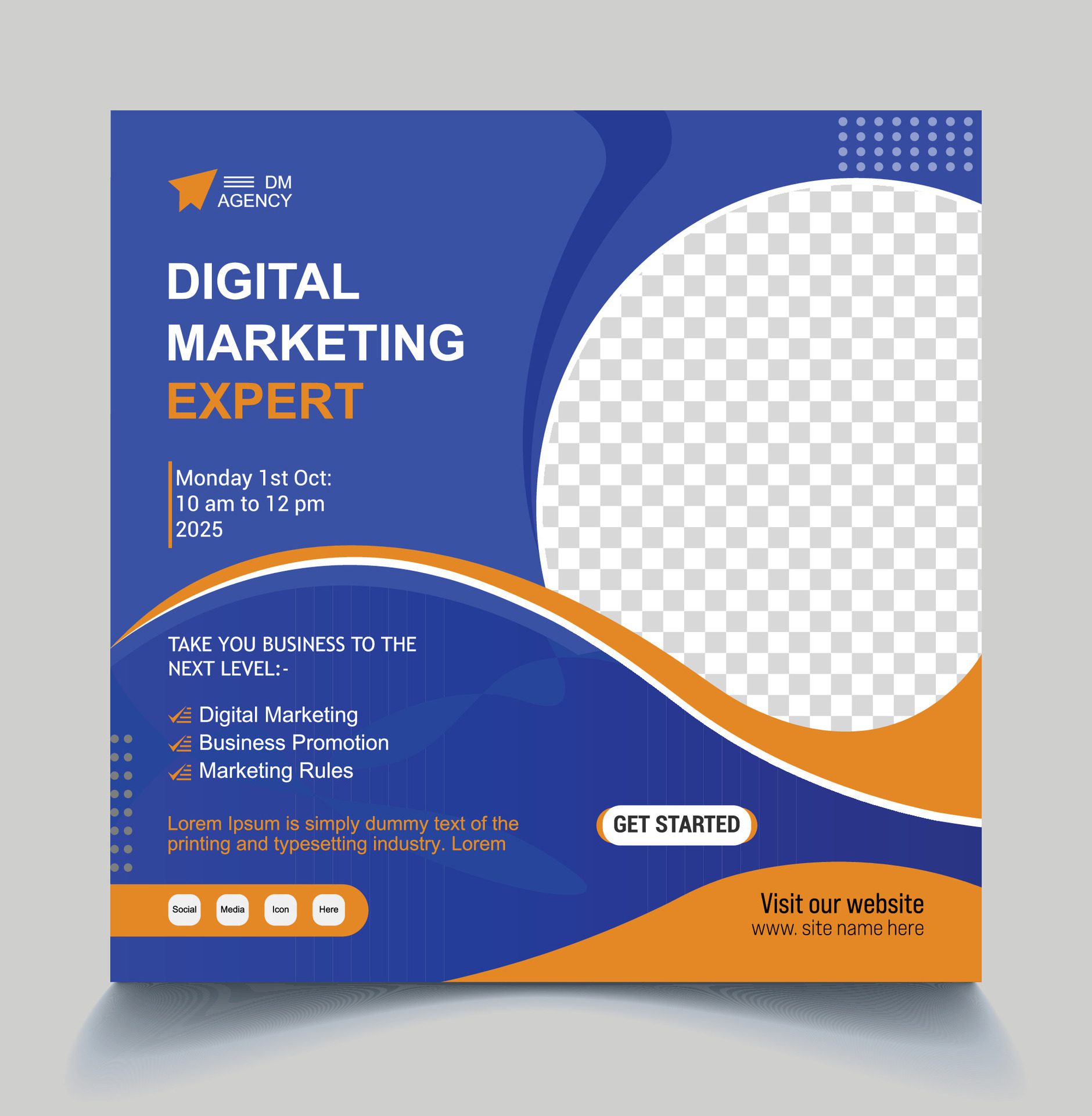 Editable Digital Marketing Agency Post Template, Business sbanner promotion ads sales and discount banner template design Free Vector