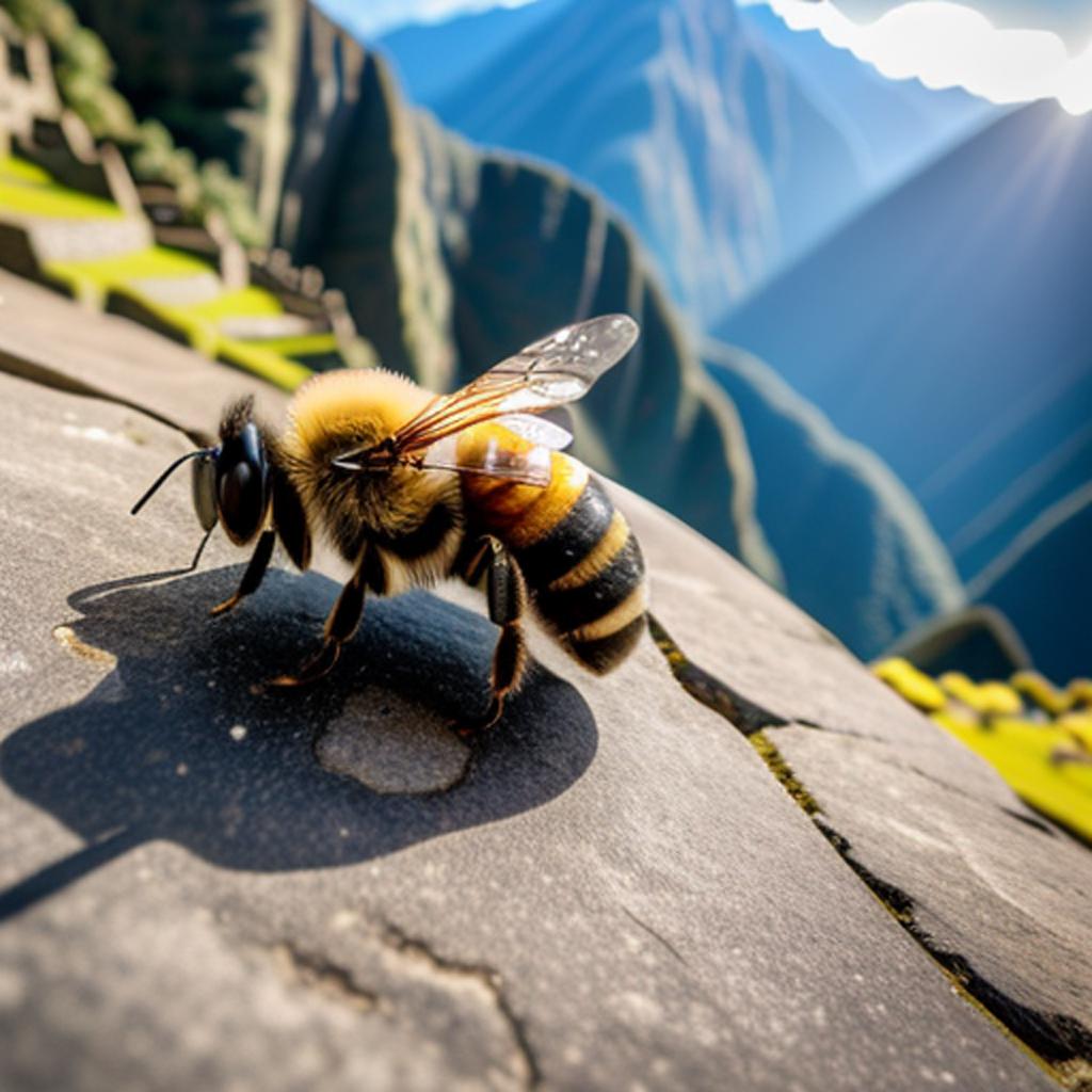 Una abeja en machu by @ai_generated