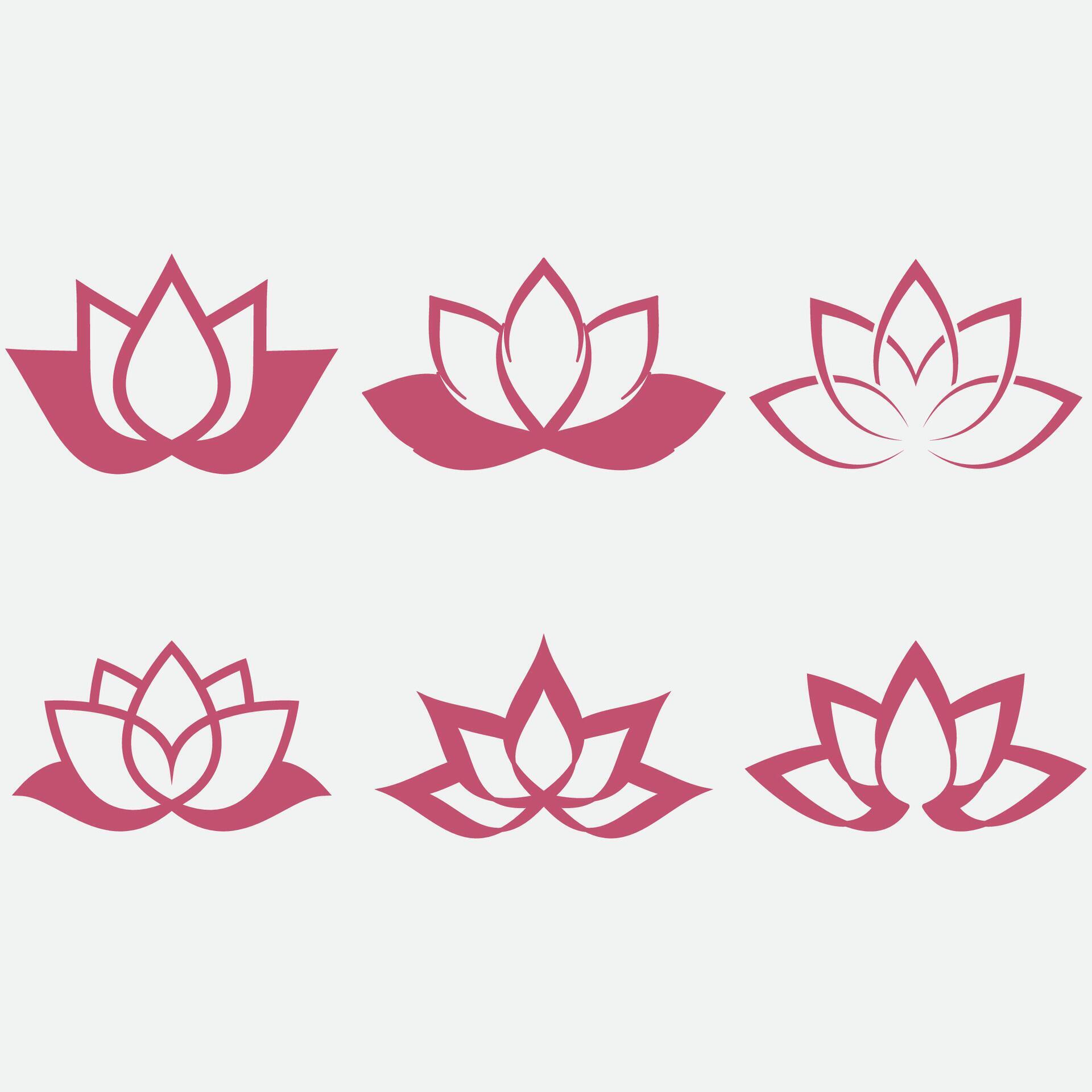 collection of lotus flower logos Stock Free