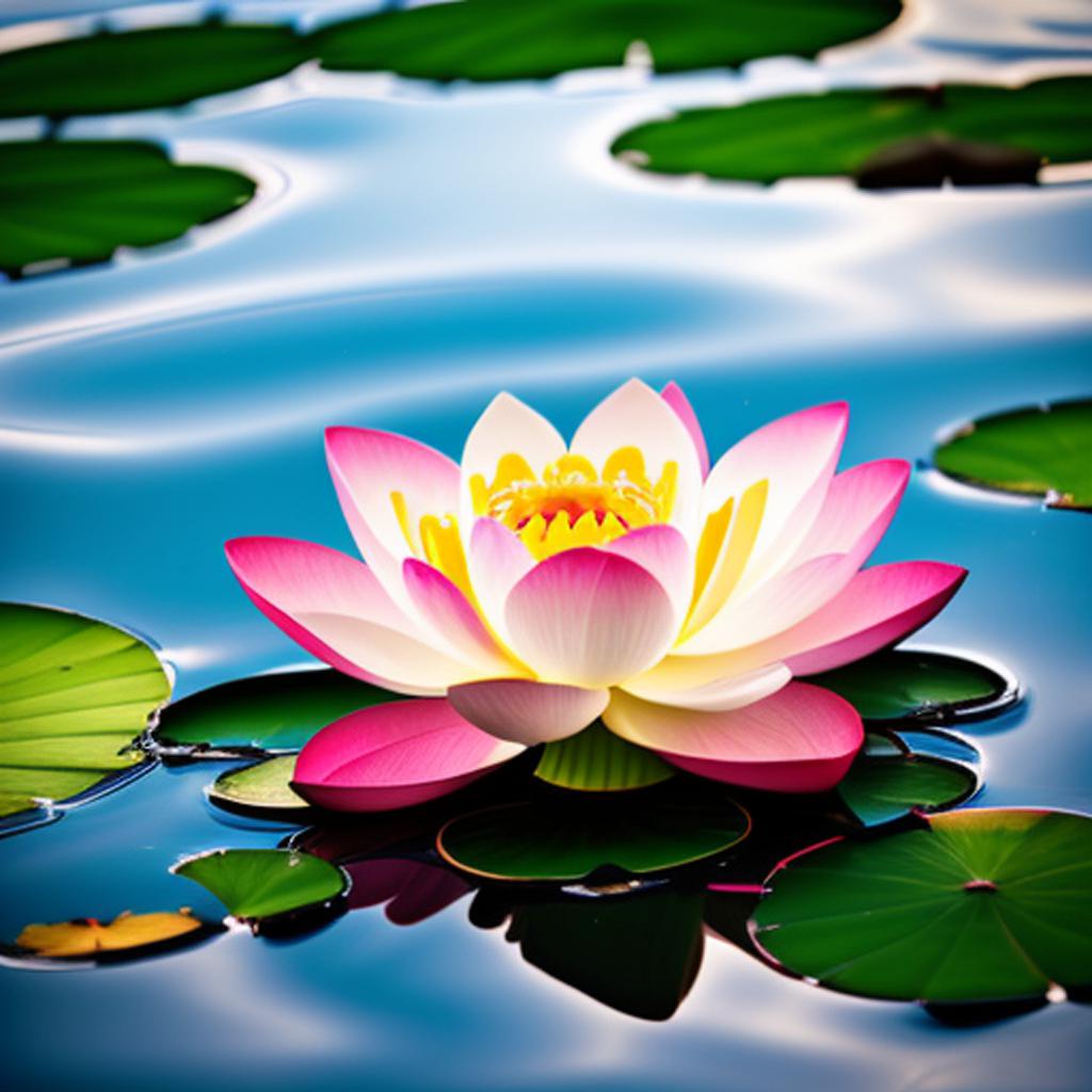 Lotus on water by by @ai_generated