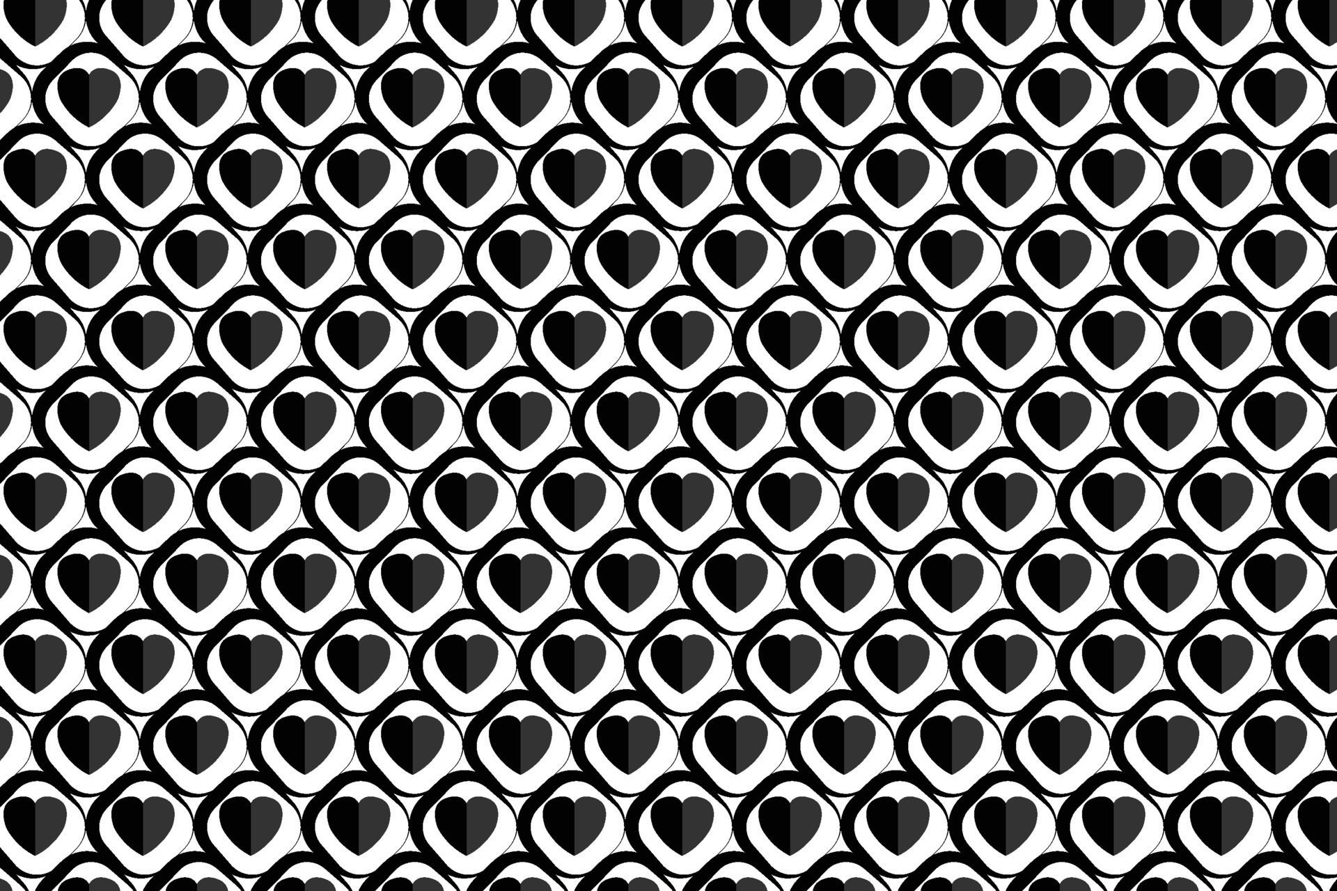 Black heart seamless pattern on white background Free Vector