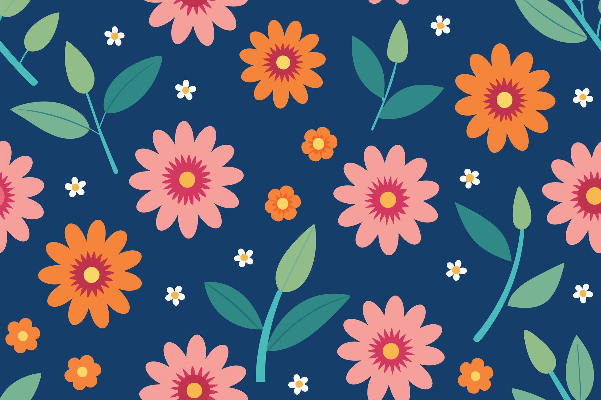 Seamless Pattern Elements Flower Ditsy Stock Free