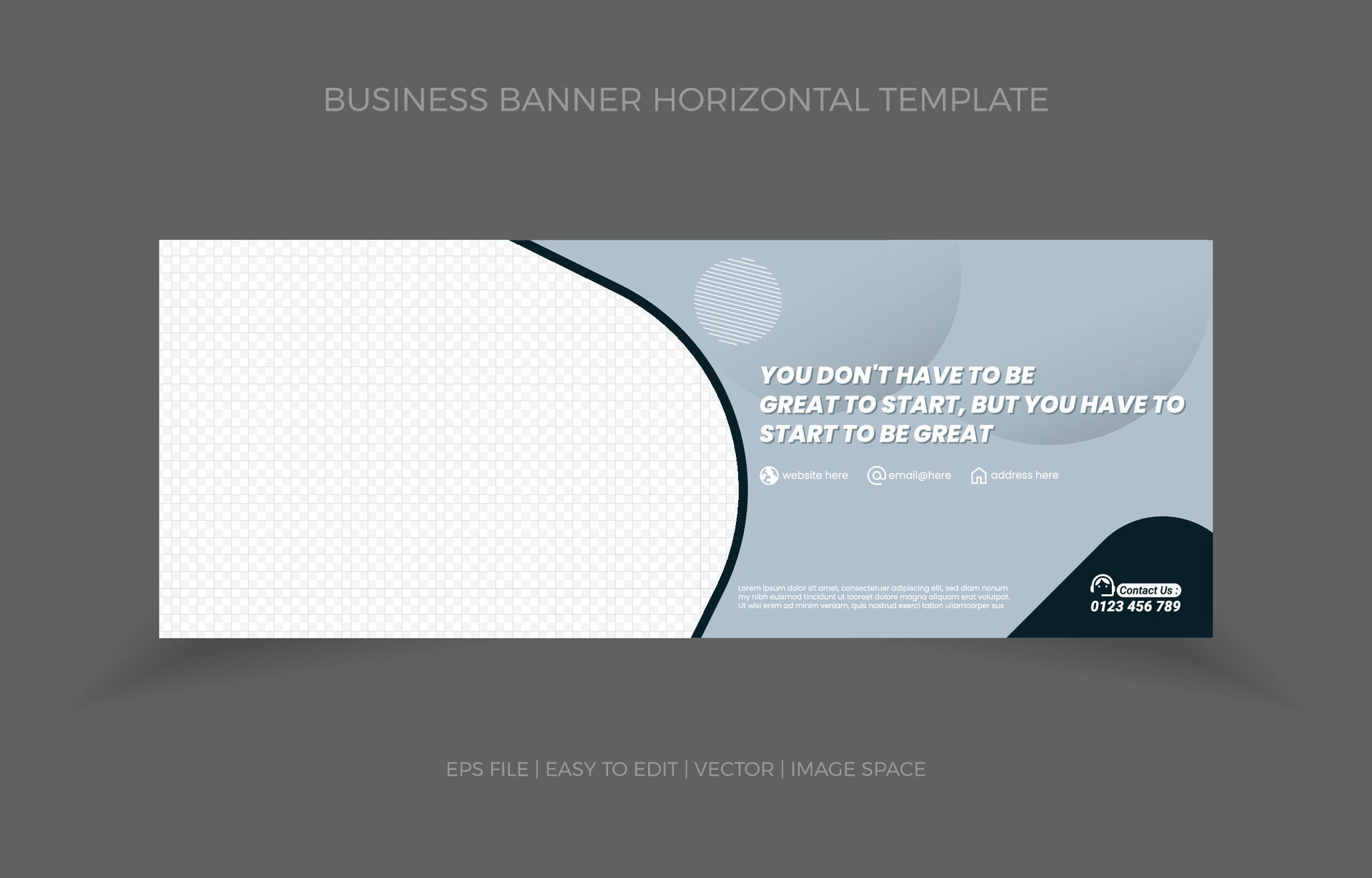 Business Horizontal Banner Template Design with Image Space Template Free Vector