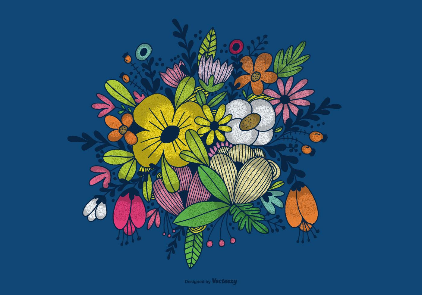 Hand Drawn Flower Bouquet Vector Stock Free