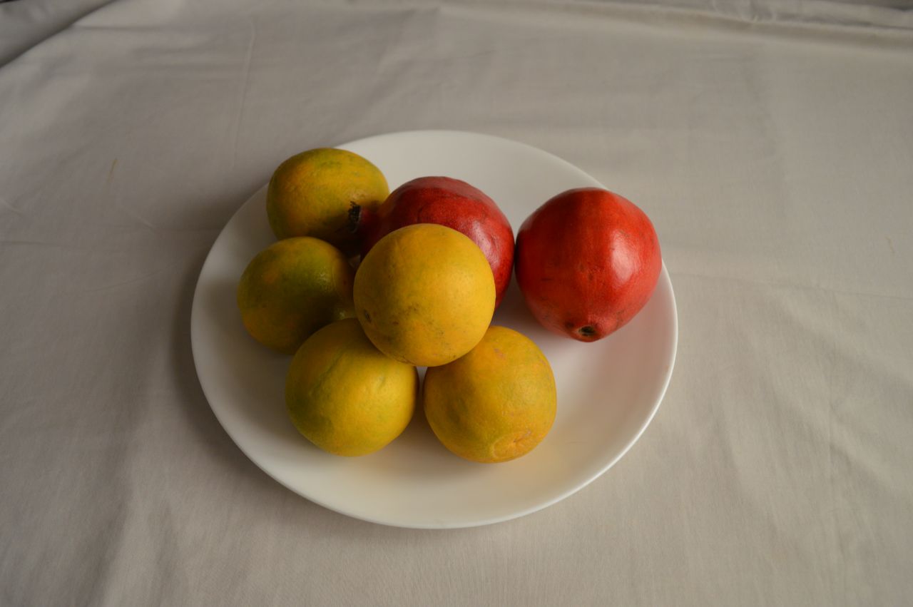 Fruits On White Dish Stock Free