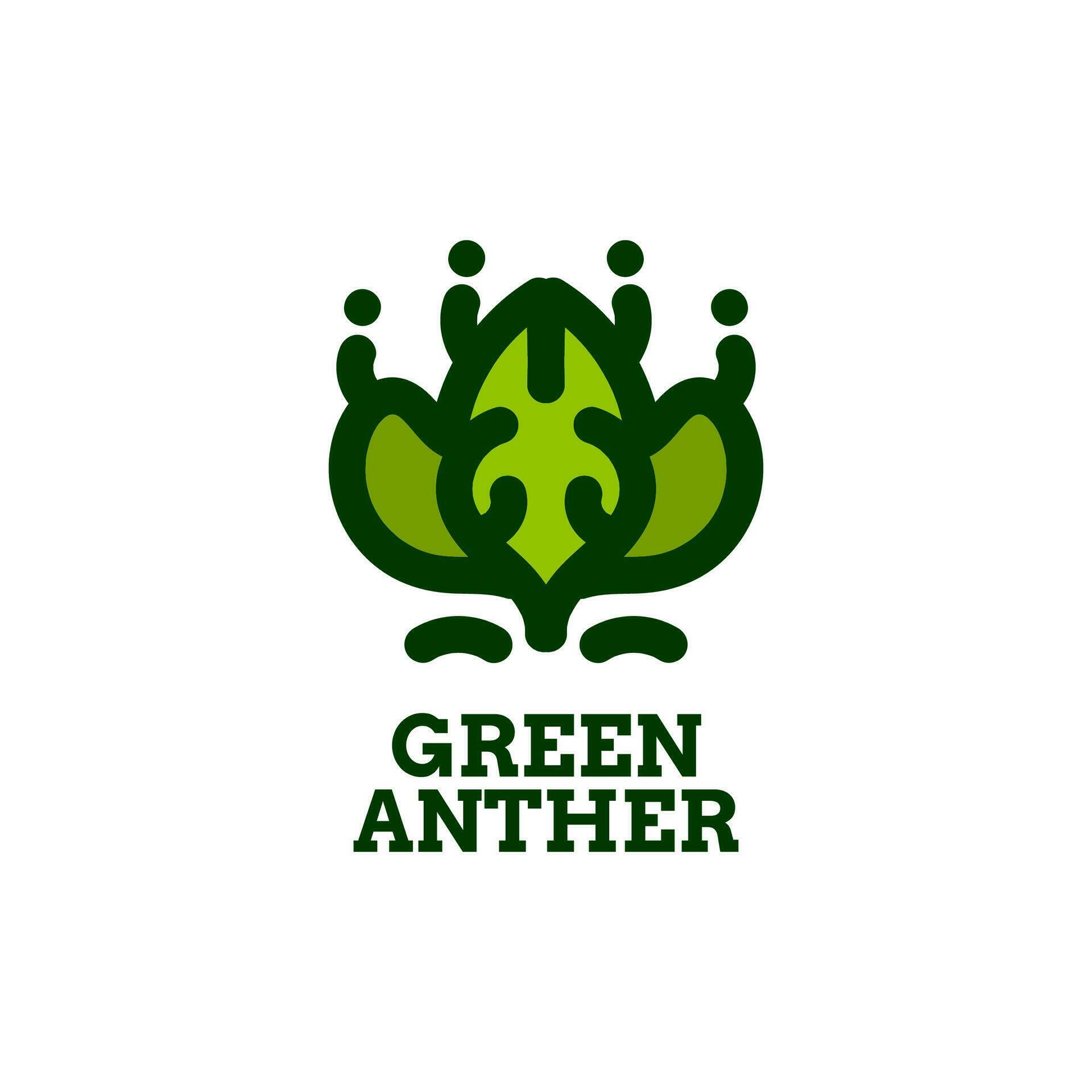 green anther flower nature logo concept design illustration Stock Free