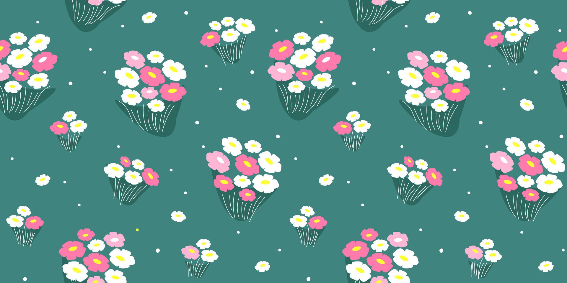 
									Seamless pattern with bouquets of flowers. Summer print. graphics. Free Vector