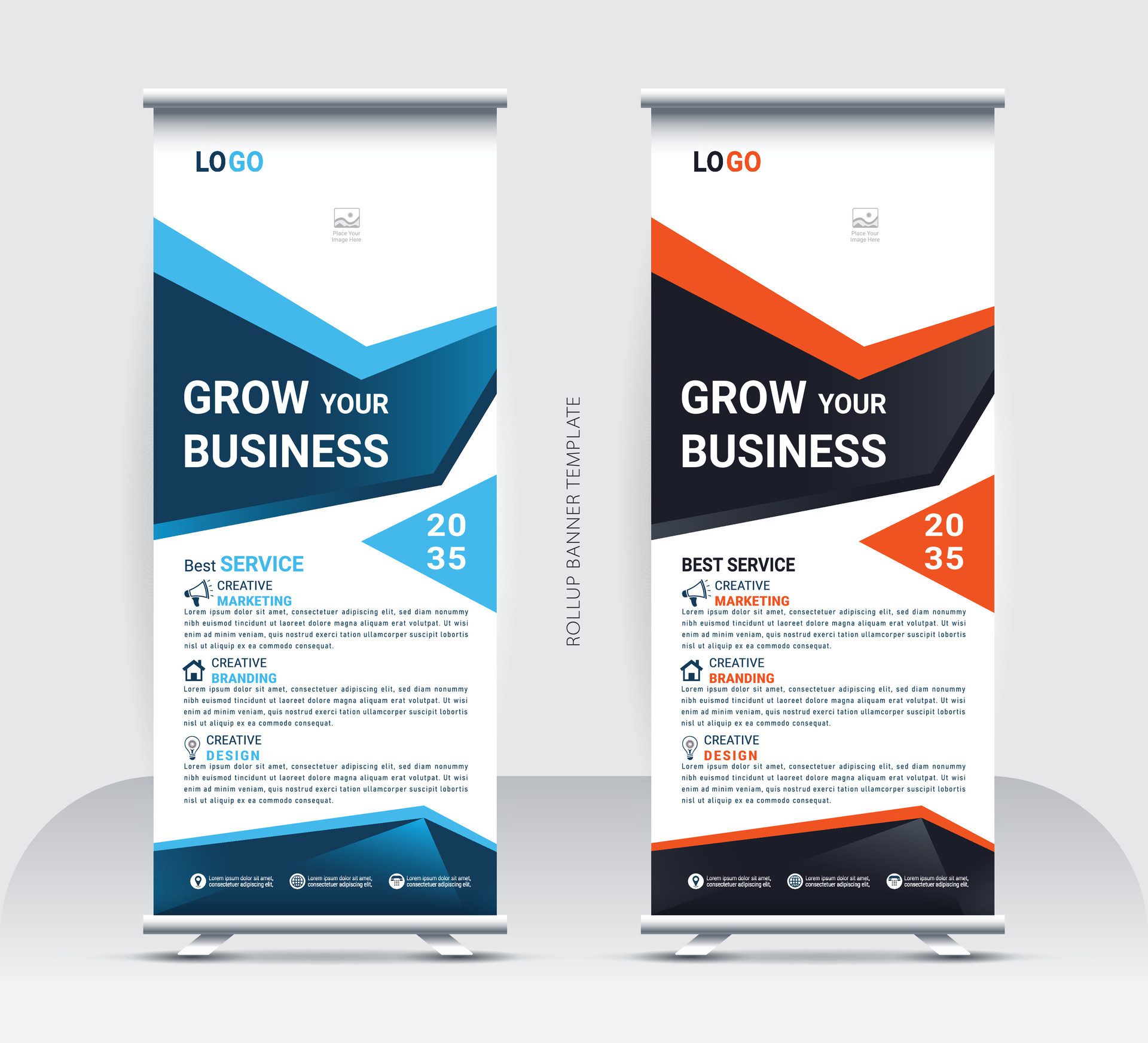 Business Marketing rollup banner design, corporate Business rollup banner Template Design Free Vector