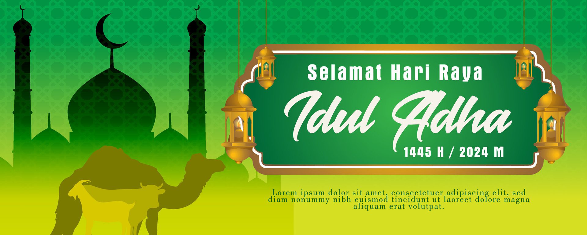 Banner Eid Al Adha Template Free Vector