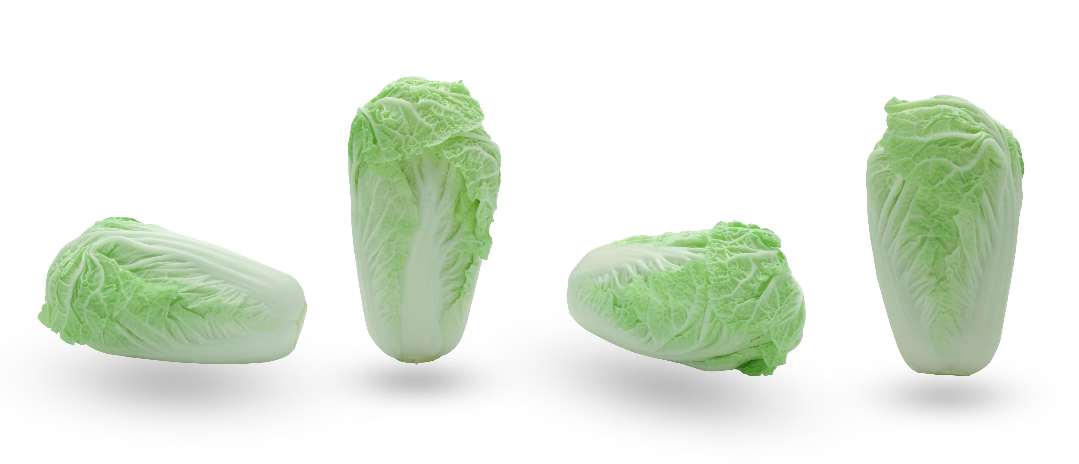 Fresh chinese cabbage isolated on a white background, green vegetable with clipping path, organic healthy food Stock Free