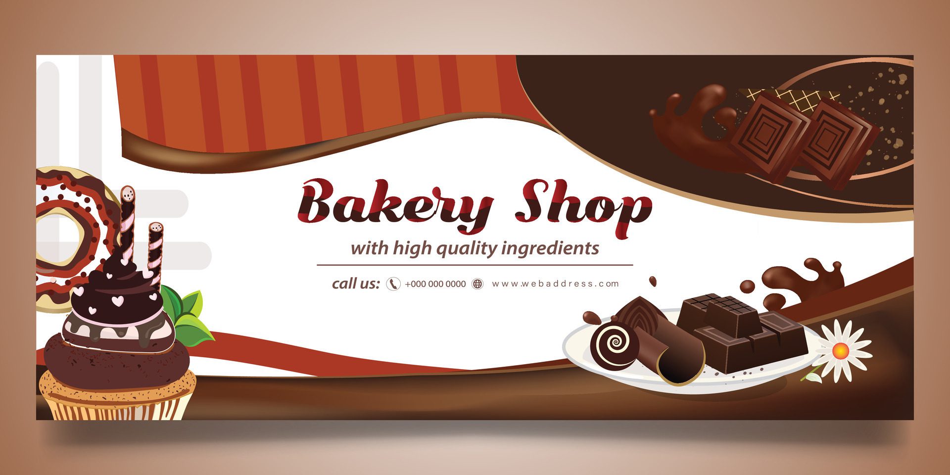 Bakery Shop banner design Free Vector