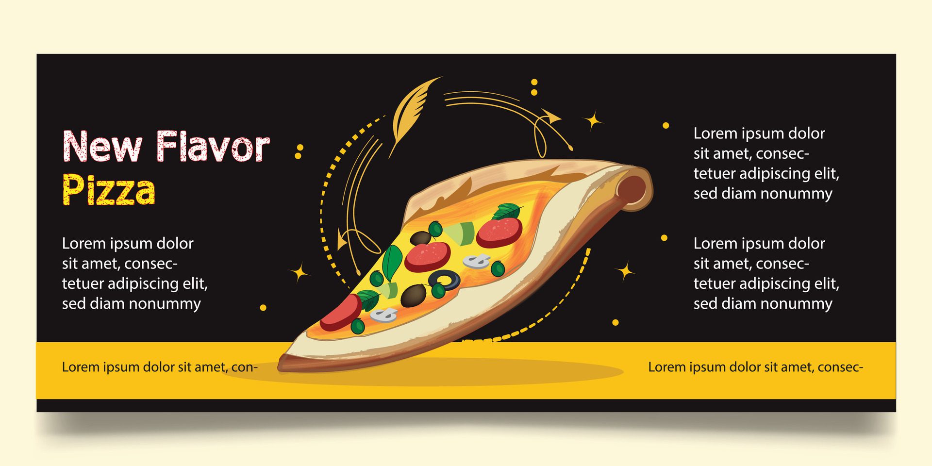 Pizza and fast food banner design Free Vector