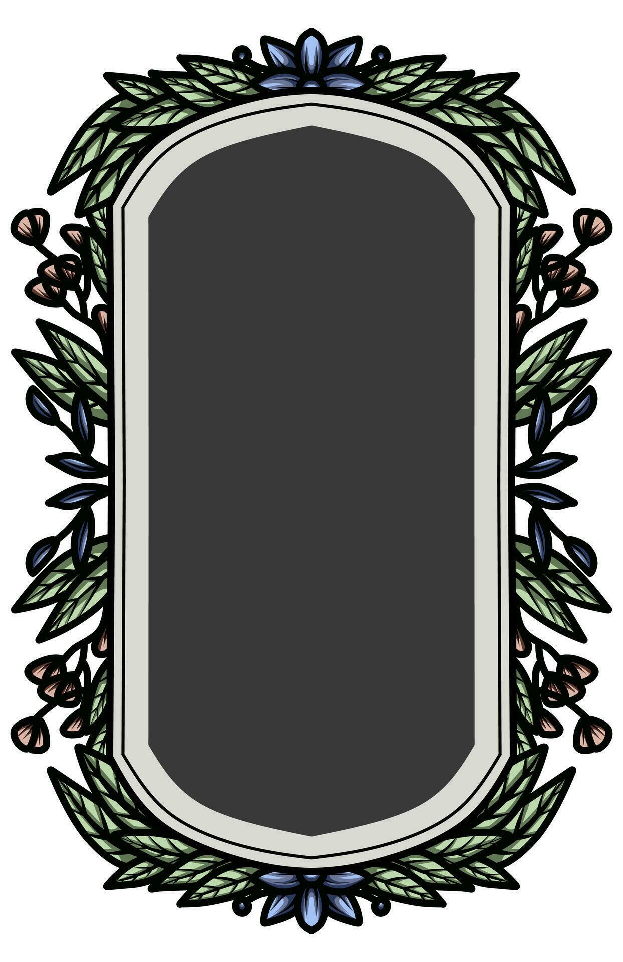 frame the border with an arrangement of leaves and flowers Stock Free