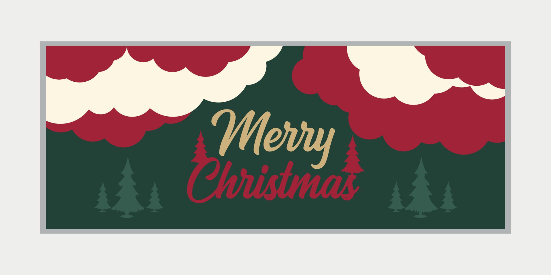 merry christmas banner set and happy new year banner, social media cover and web banner,Merry Christmas design for greeting card, Free Vector