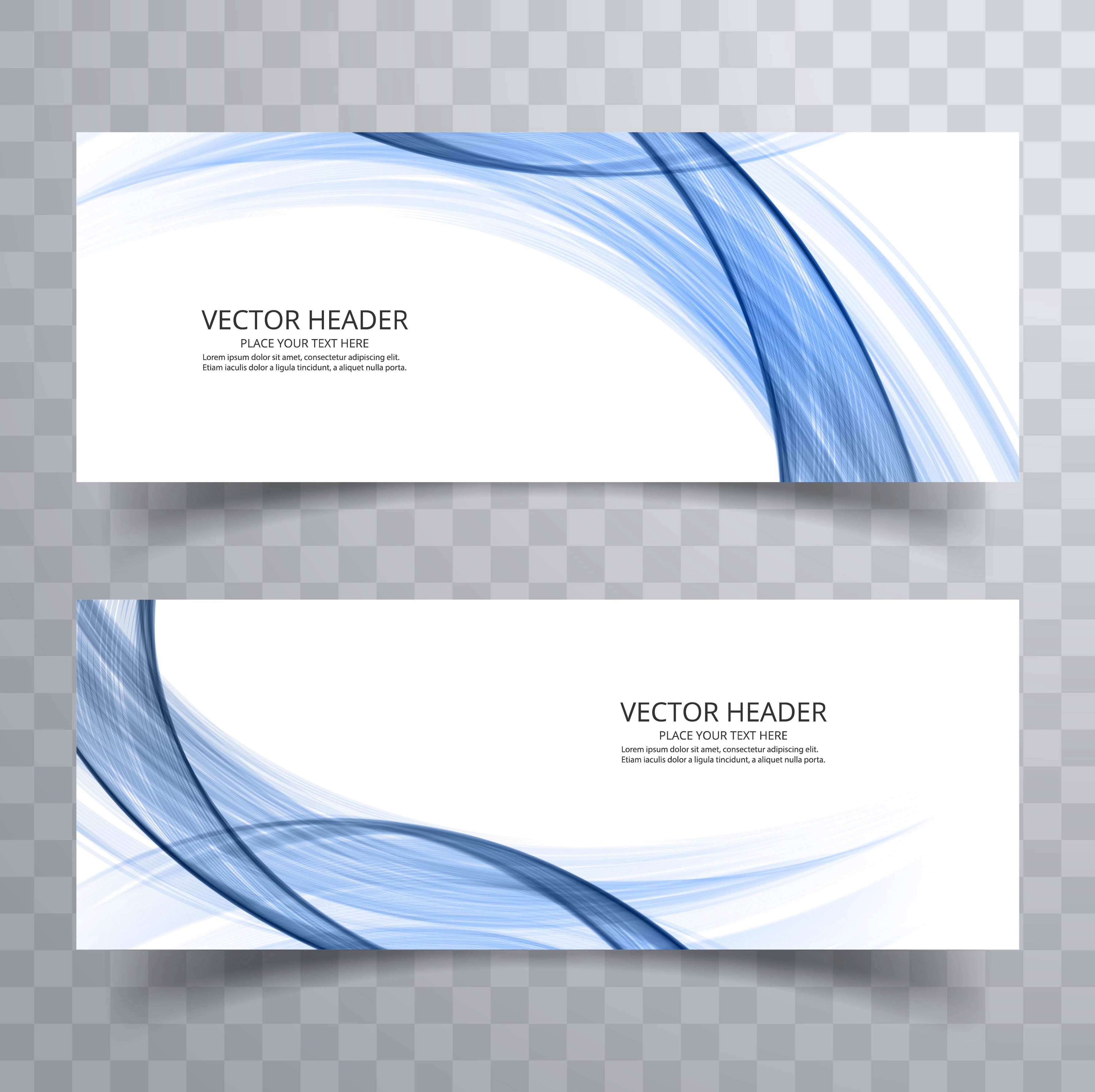 Modern wave banner template set design Free Vector