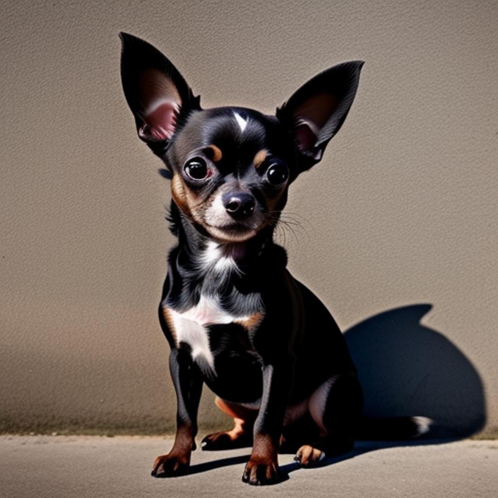 
									Dark Brown chihuahua. Playful by @ai_generated