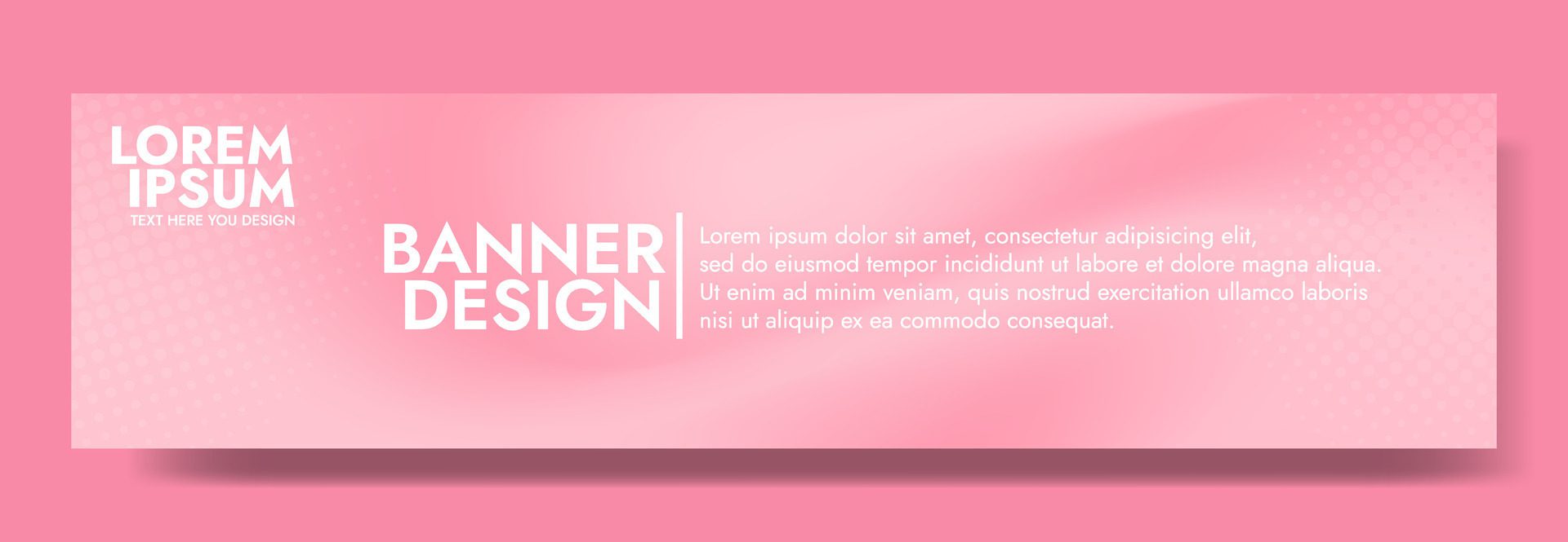 Gradient blurred banner in shades of pink. Ideal for web banners, social media posts, or any design project that requires a calming backdrop Free Vector