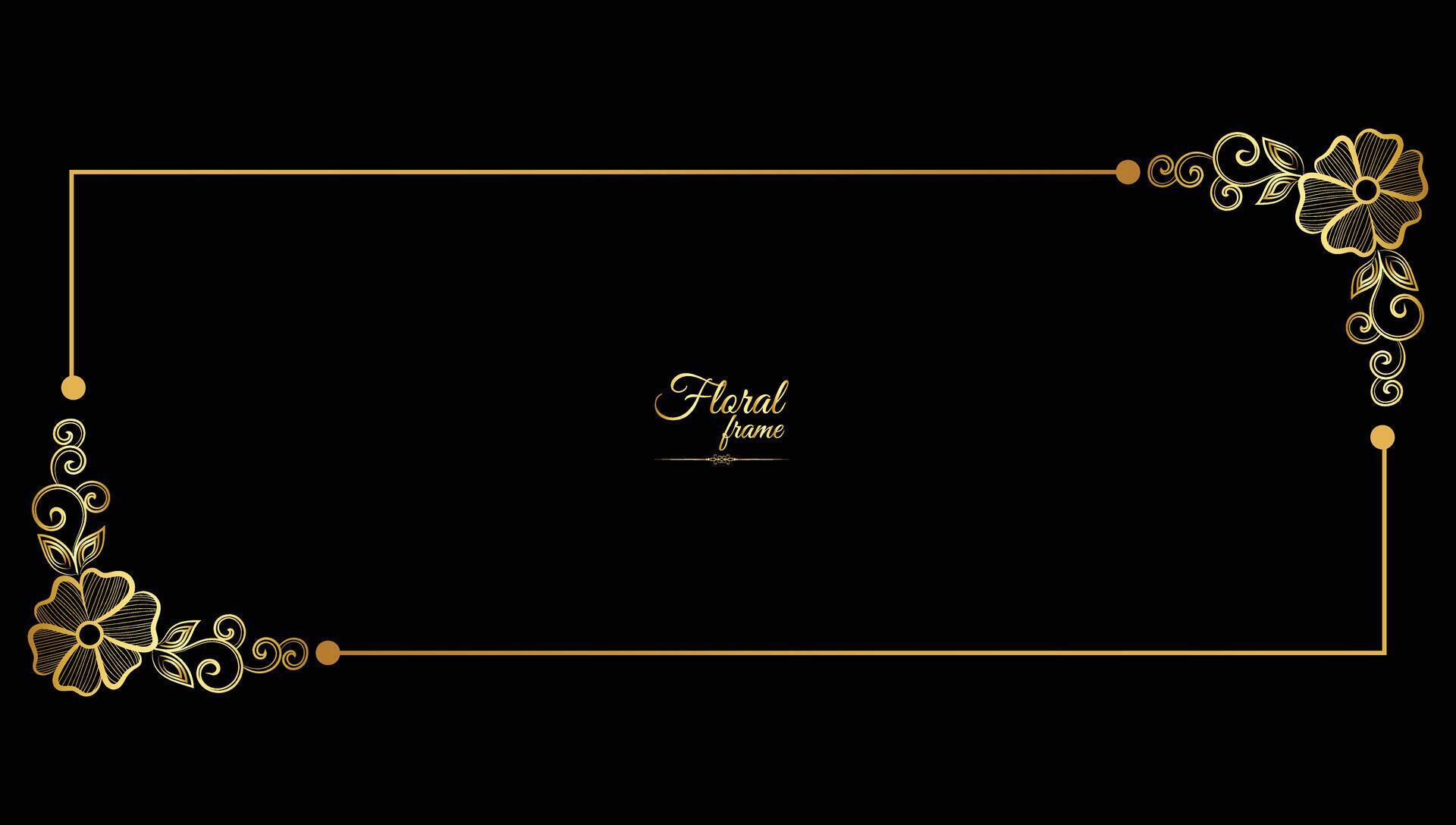 Vector luxury decorative golden vintage frames and borders. retro ornamental frame art and flower isolated floral background Stock Free