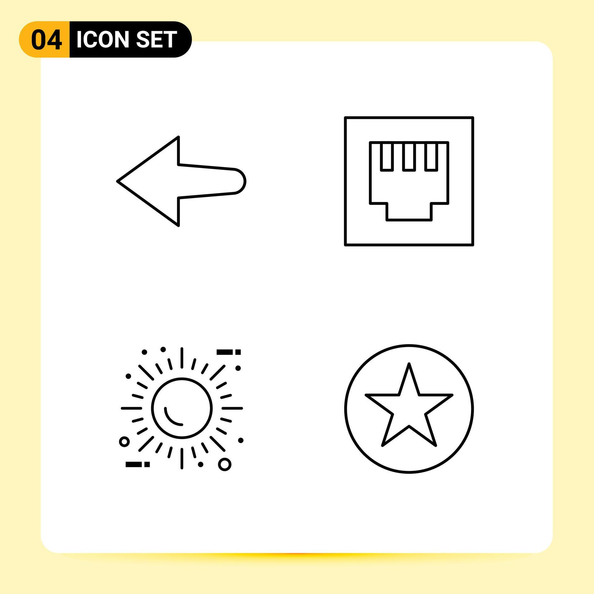 Set of 4 Modern UI Icons Symbols Signs for arrow favorite port eco star Editable Vector Design Elements Stock Free and Free SVG