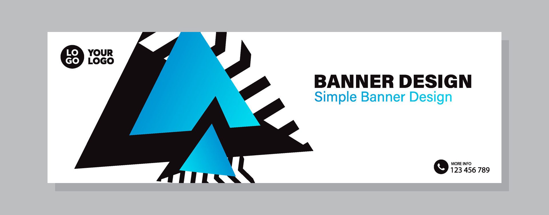 Colorful template banner with gradient color and black color. Design with abstract shape. Free Vector and Free SVG