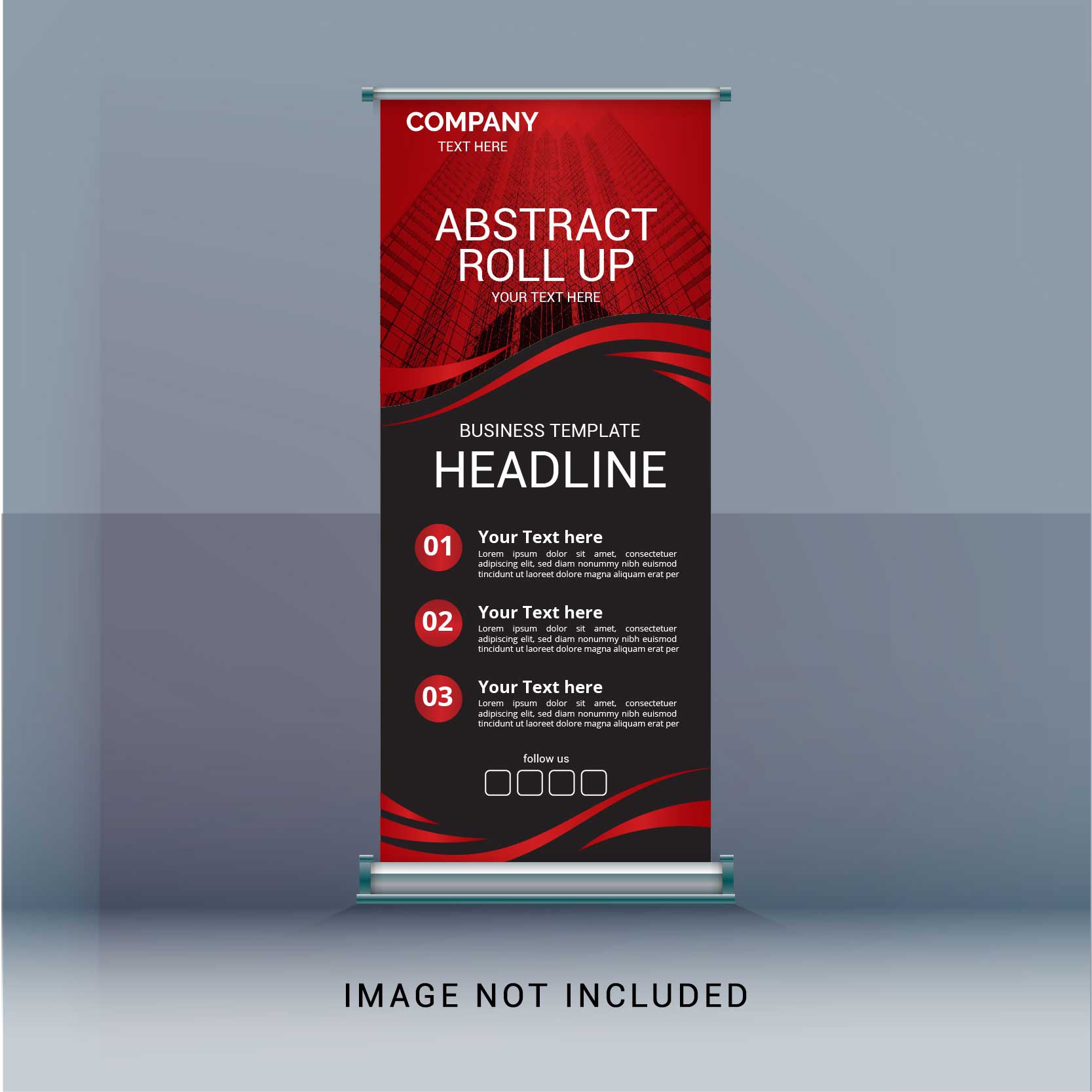 Red Roll Up Business Banner Free Vector