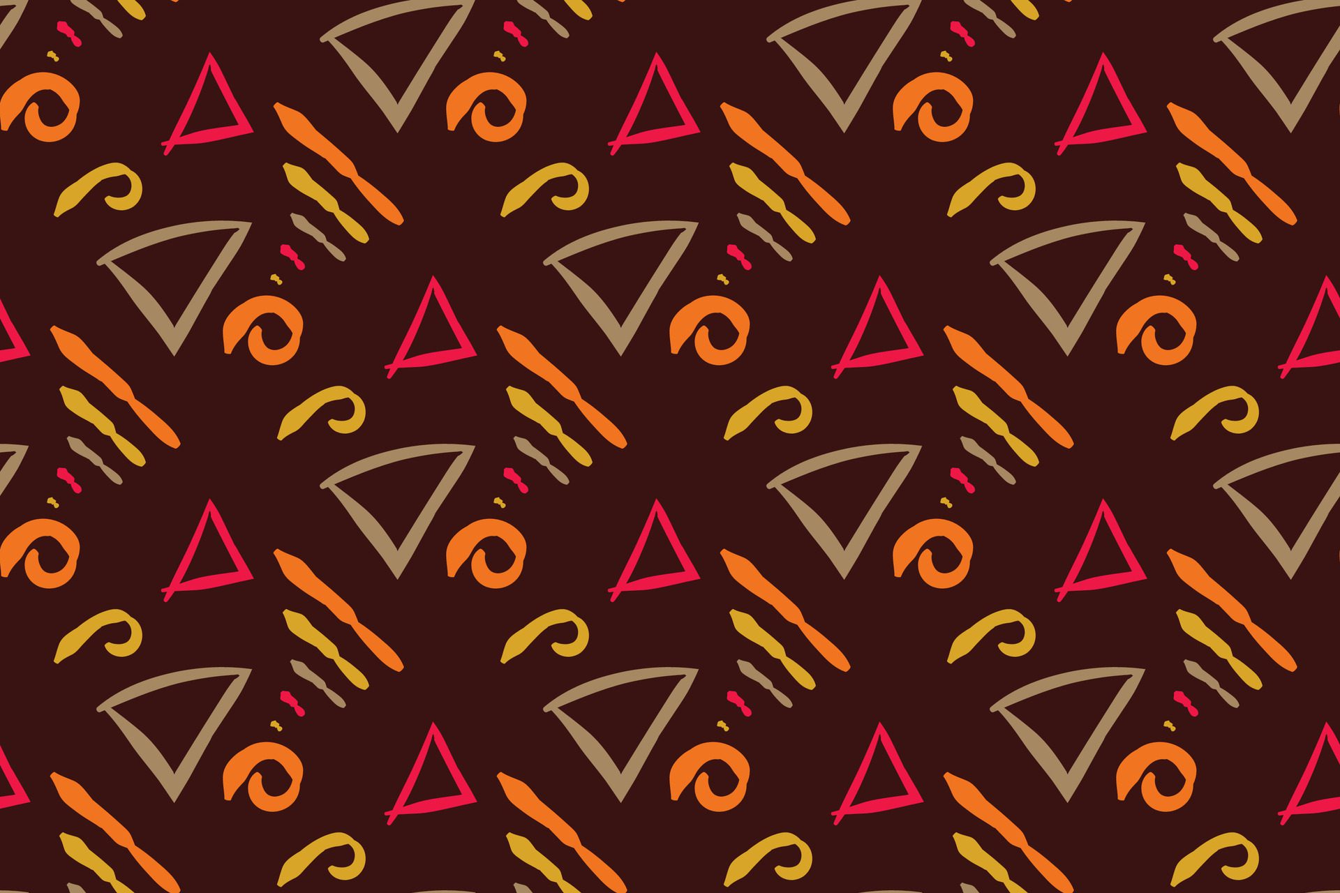 Hand drawn abstract seamless pattern, ethnic background, simple style, great for textiles, banners, wallpapers Free Vector