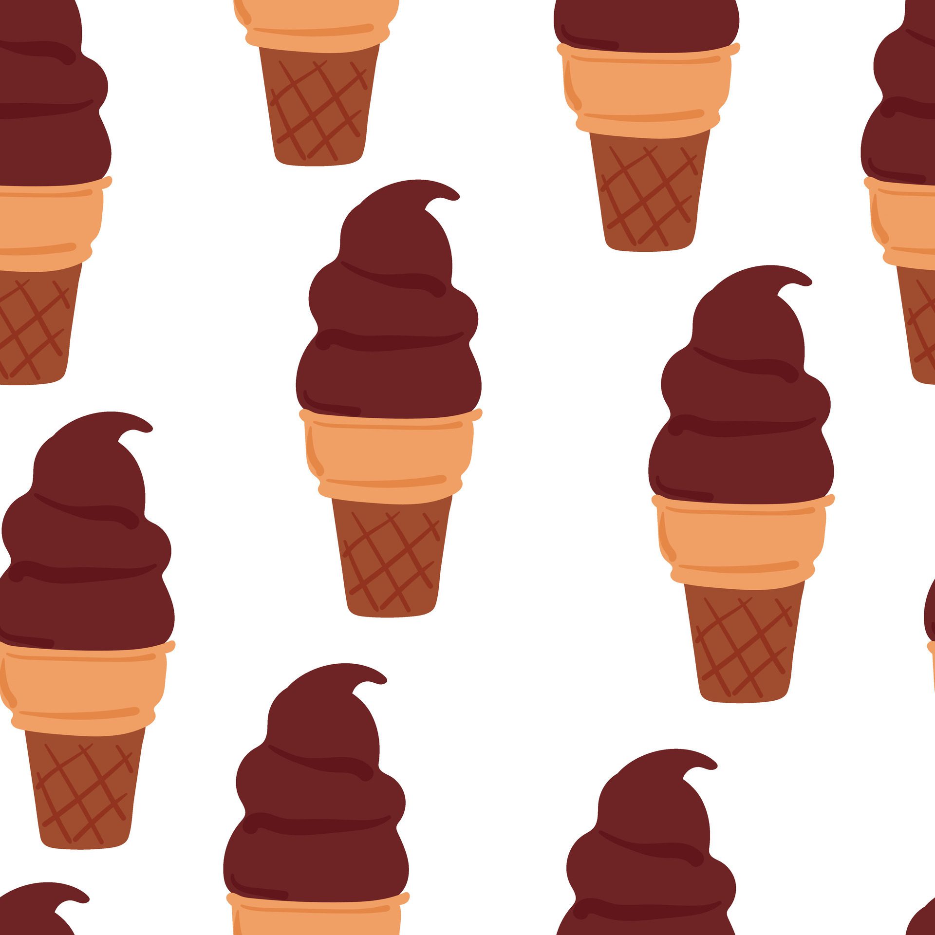 seamless pattern cute cartoon chocolate ice cream Free Vector