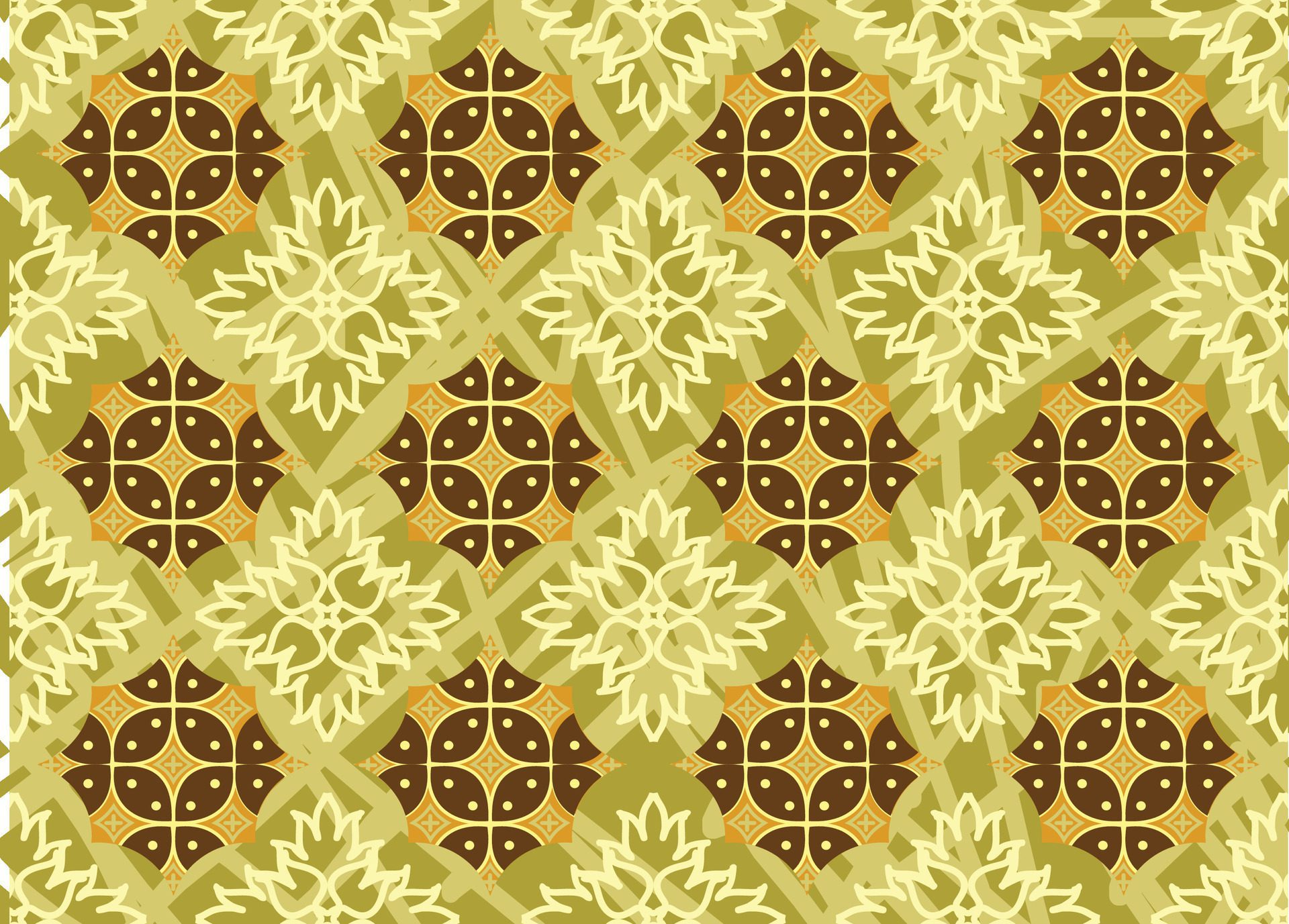 Indonesian batik motifs with very distinctive, exclusive plant patterns. EPS 10 Free Vector