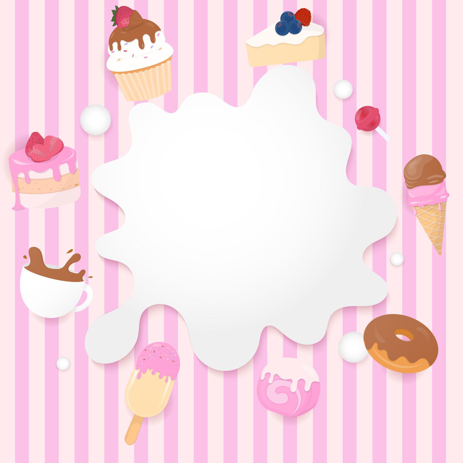 Bakery banner with white splash Free Vector