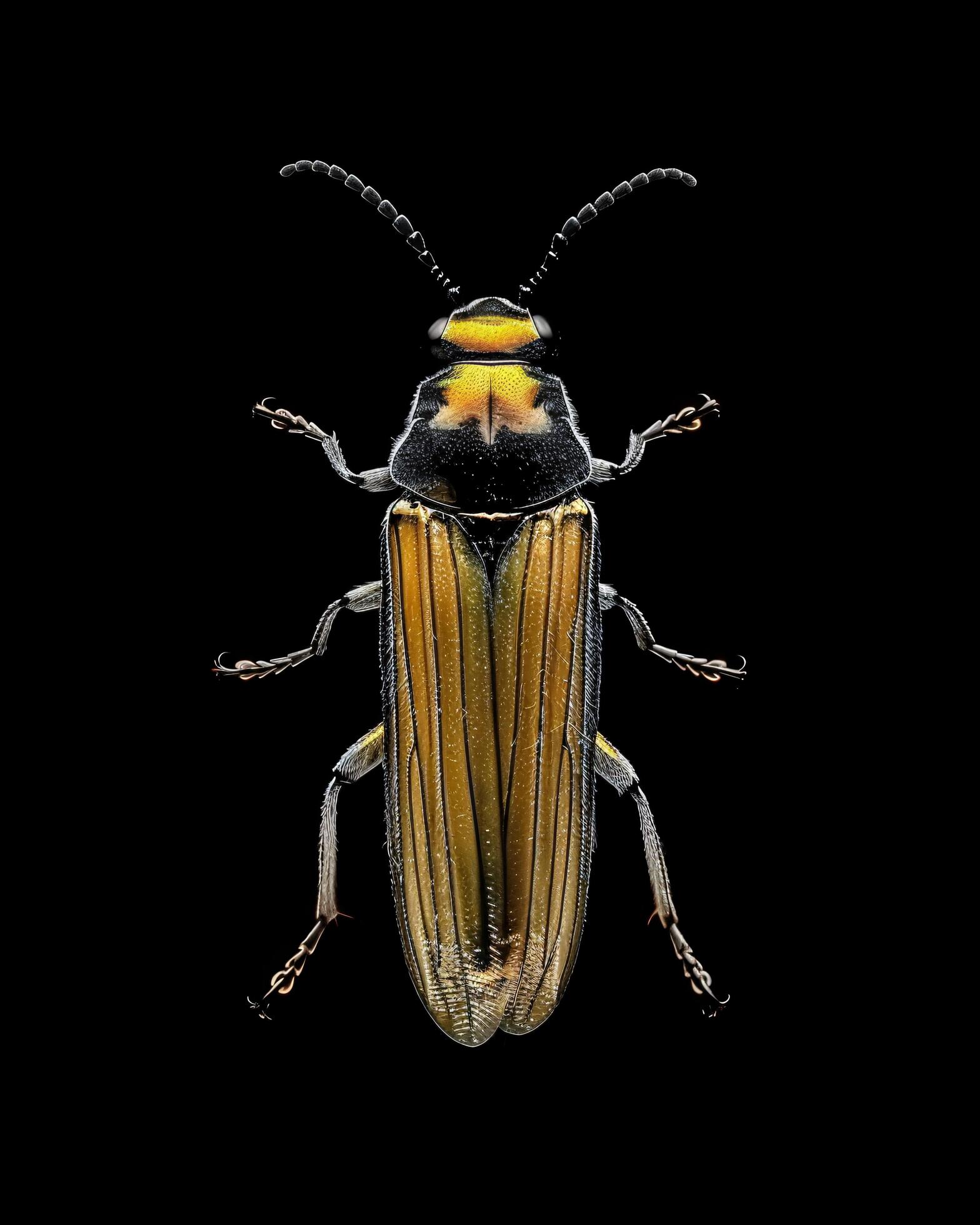 High-Resolution Close-Up Images of Various Insects on Black Background Stock Free