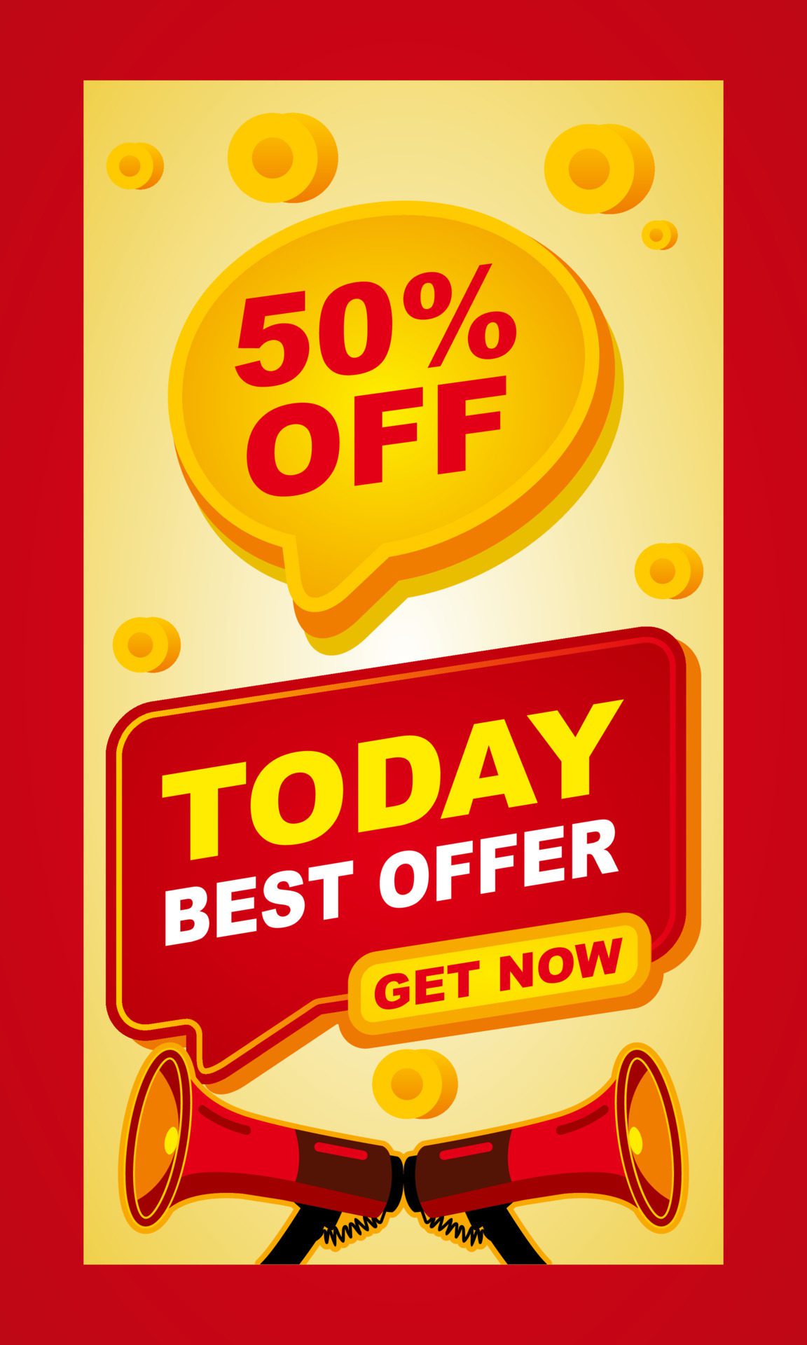 Vector illustration today best offer, sale template for web banner designs and social media Free Vector