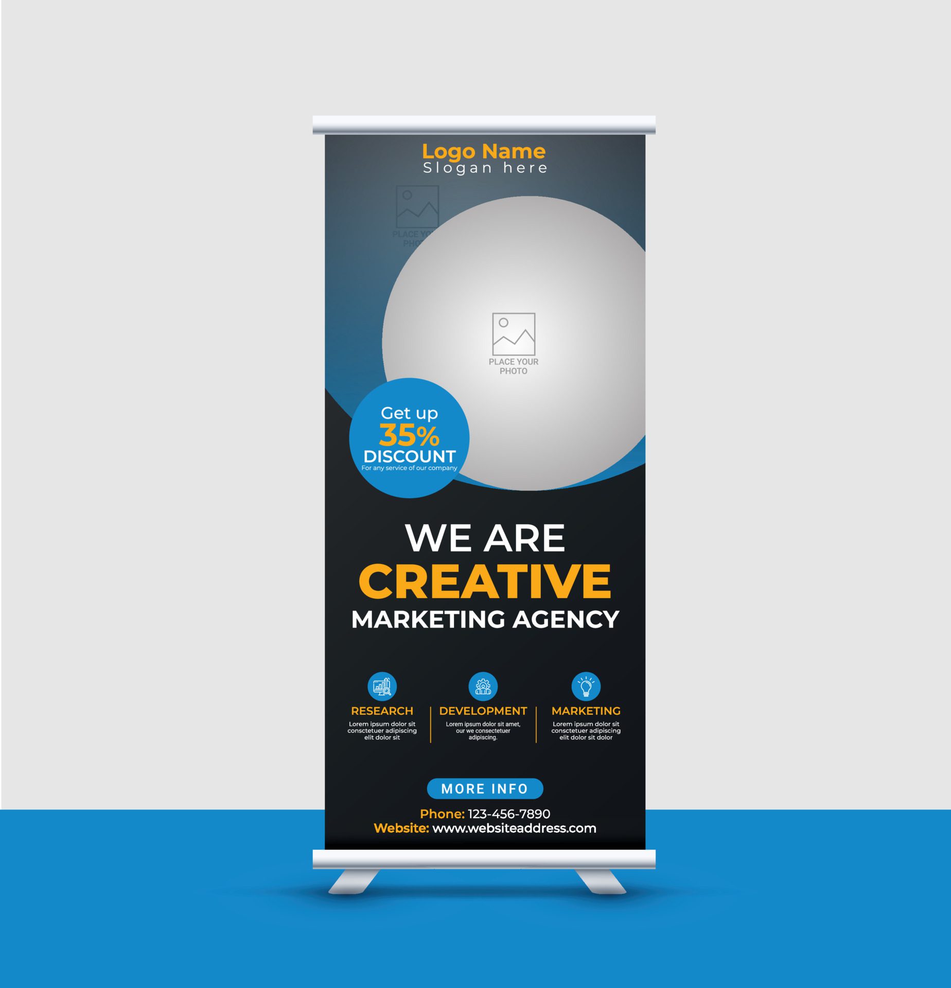 Corporate Roll Up Banner Template Free Vector