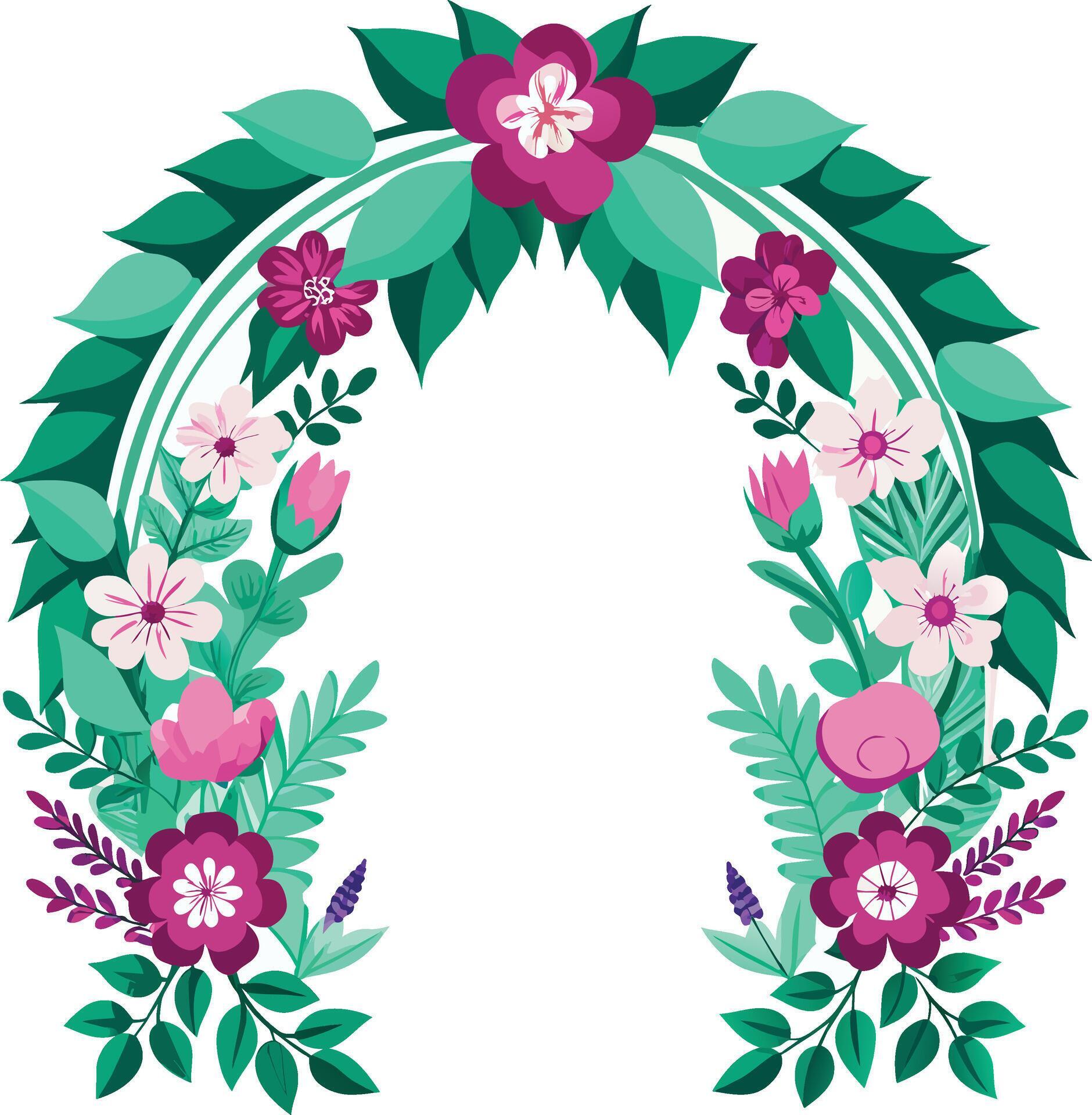 Beautiful wedding arch with flowers leaves and branches Decor for marriage ceremony Birthday party Stock Free