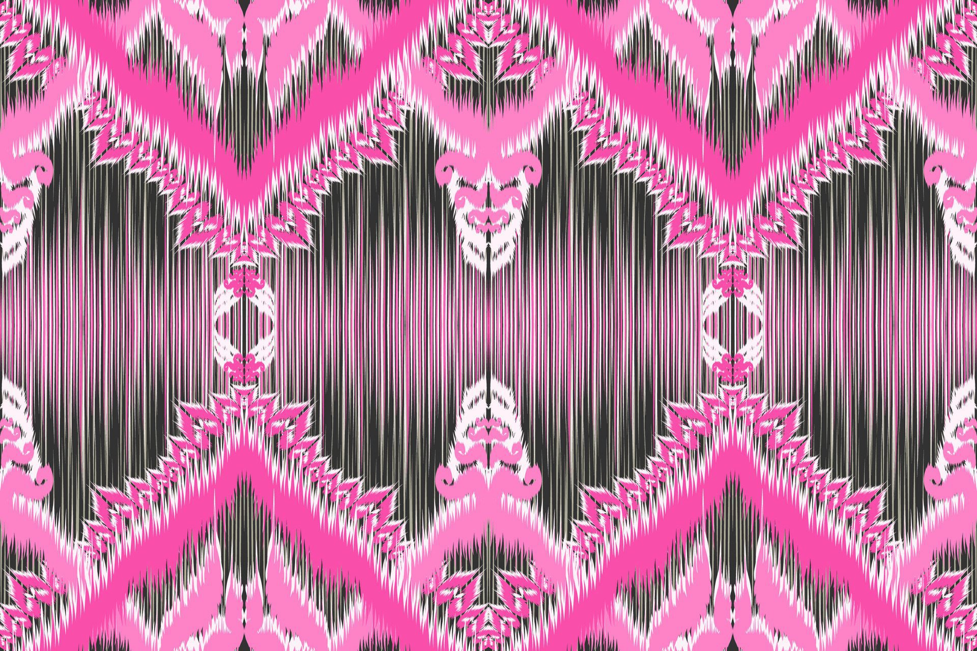 Bohemian Chic Handmade Ikat Fabric Pattern Unveiling Timeless Asian Tradition and Artistry. Free Vector