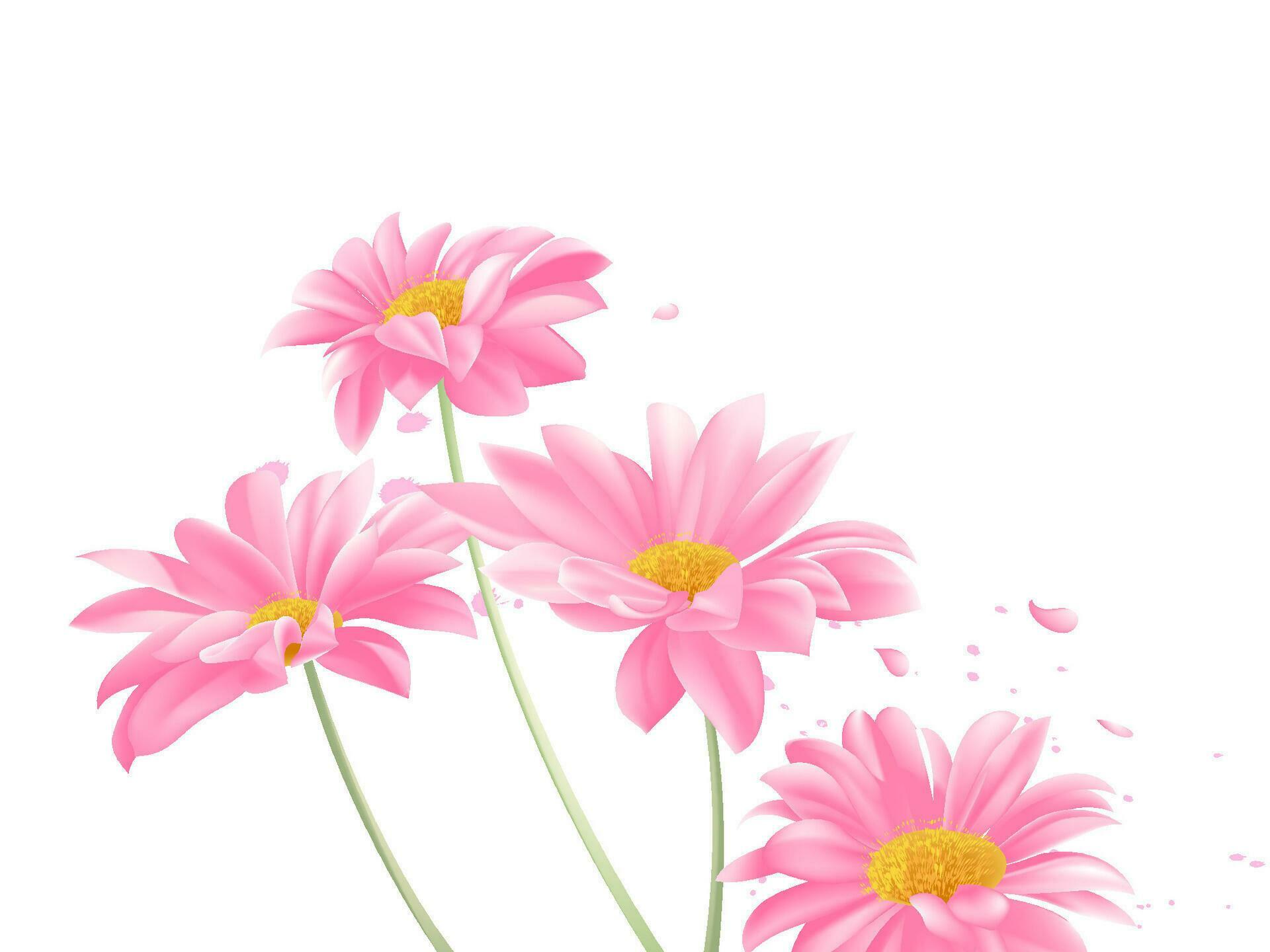 Vector hand painting of spring blooming flowers Stock Free