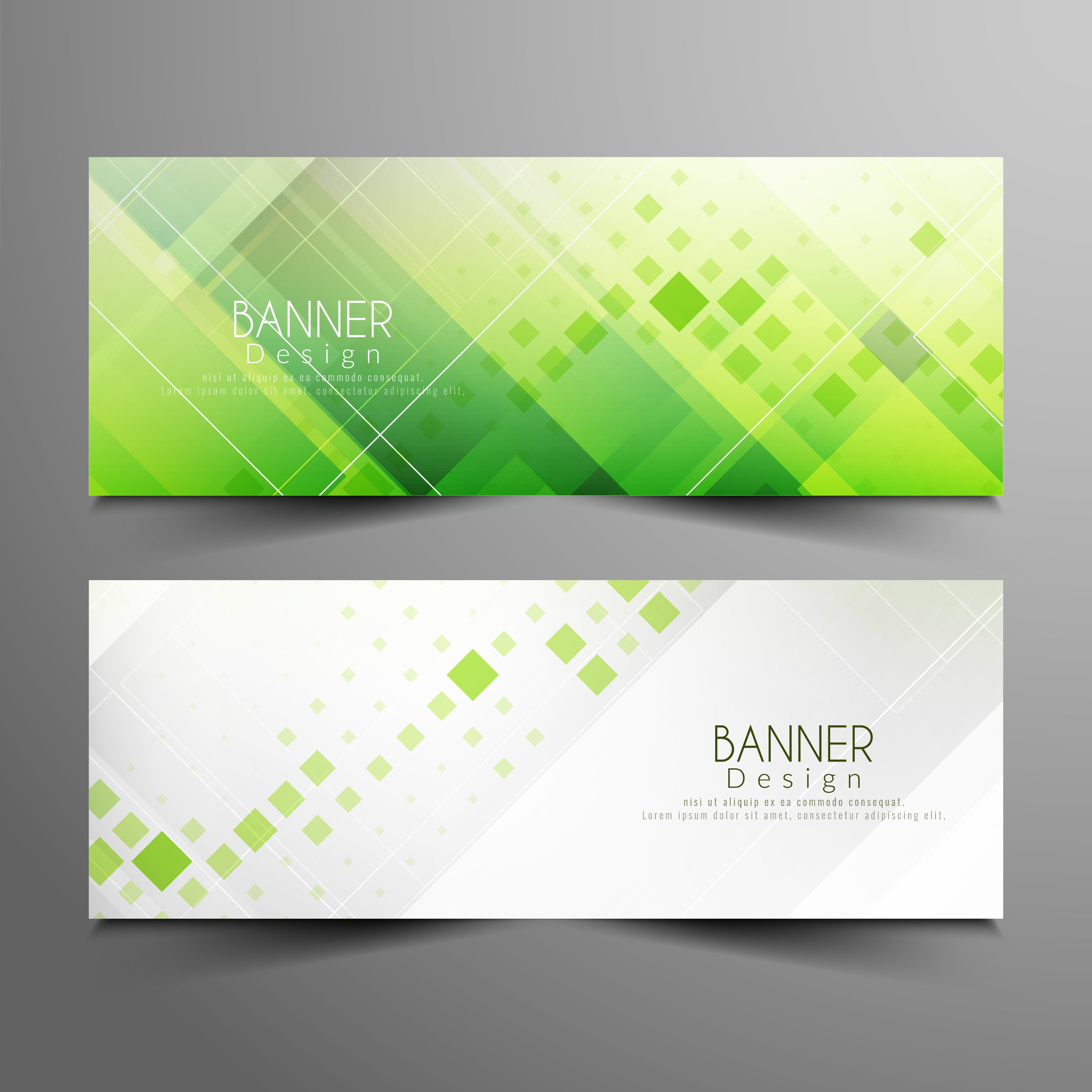 Abstract blue geometric banner set Free Vector