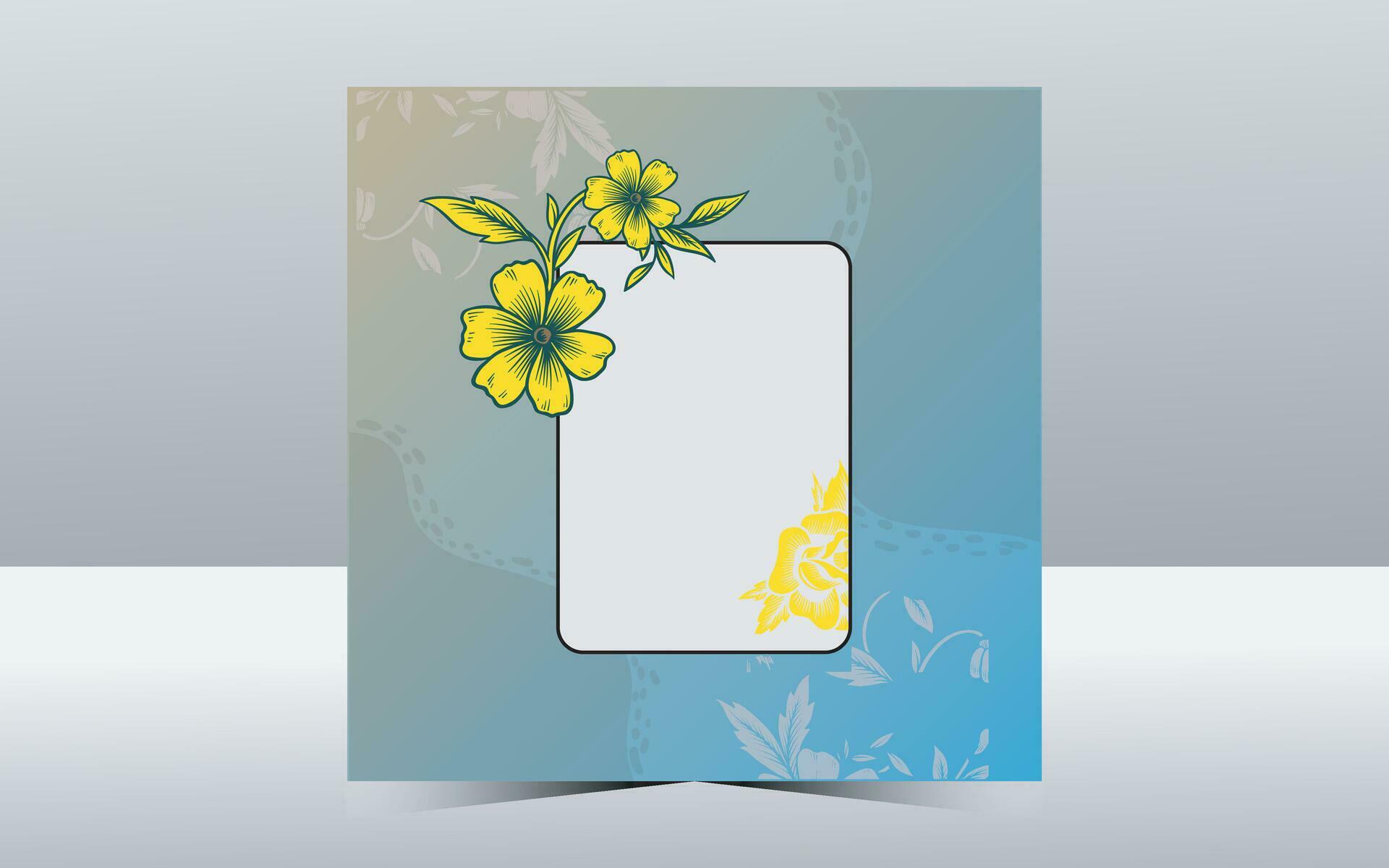 photo frames with flowers and image space Stock Free